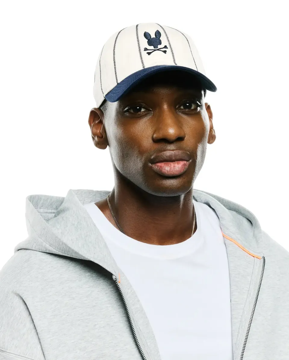 Psycho Bunny Accessories MEN'S NATHANIEL SOFT BASEBALL CAP - MO1500147 cappellino blu cotone