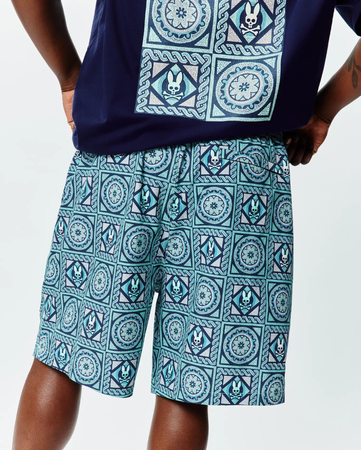 Psycho Bunny Big & Tall Frank Swim Trunk costume da bagno blu con rete interna