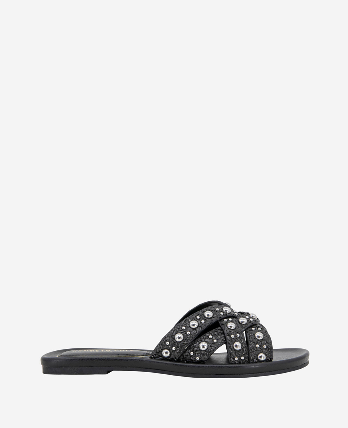 Kenneth Cole Reaction Shoes Jula Flat Sandal sandali neri in rafia