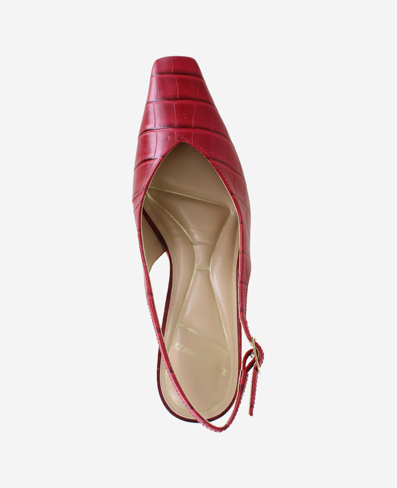 Kenneth Cole Reaction Meilani Embossed Croco Point Toe Slingback scarpe rosse 5