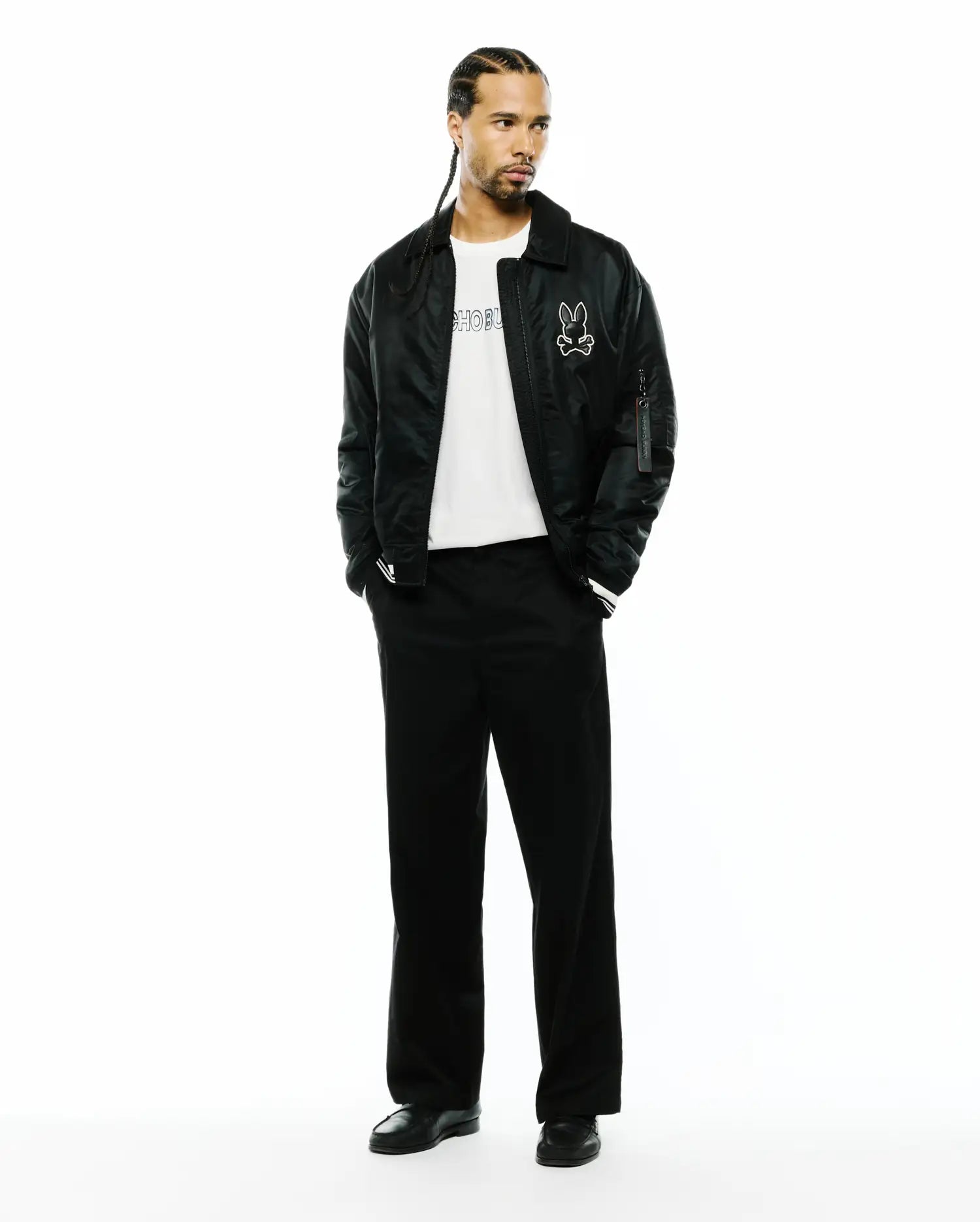 Psycho Bunny Men's Pants MEN'S AIDAN CHINO PANTS MB0600032 pantaloni chino neri in cotone stretch