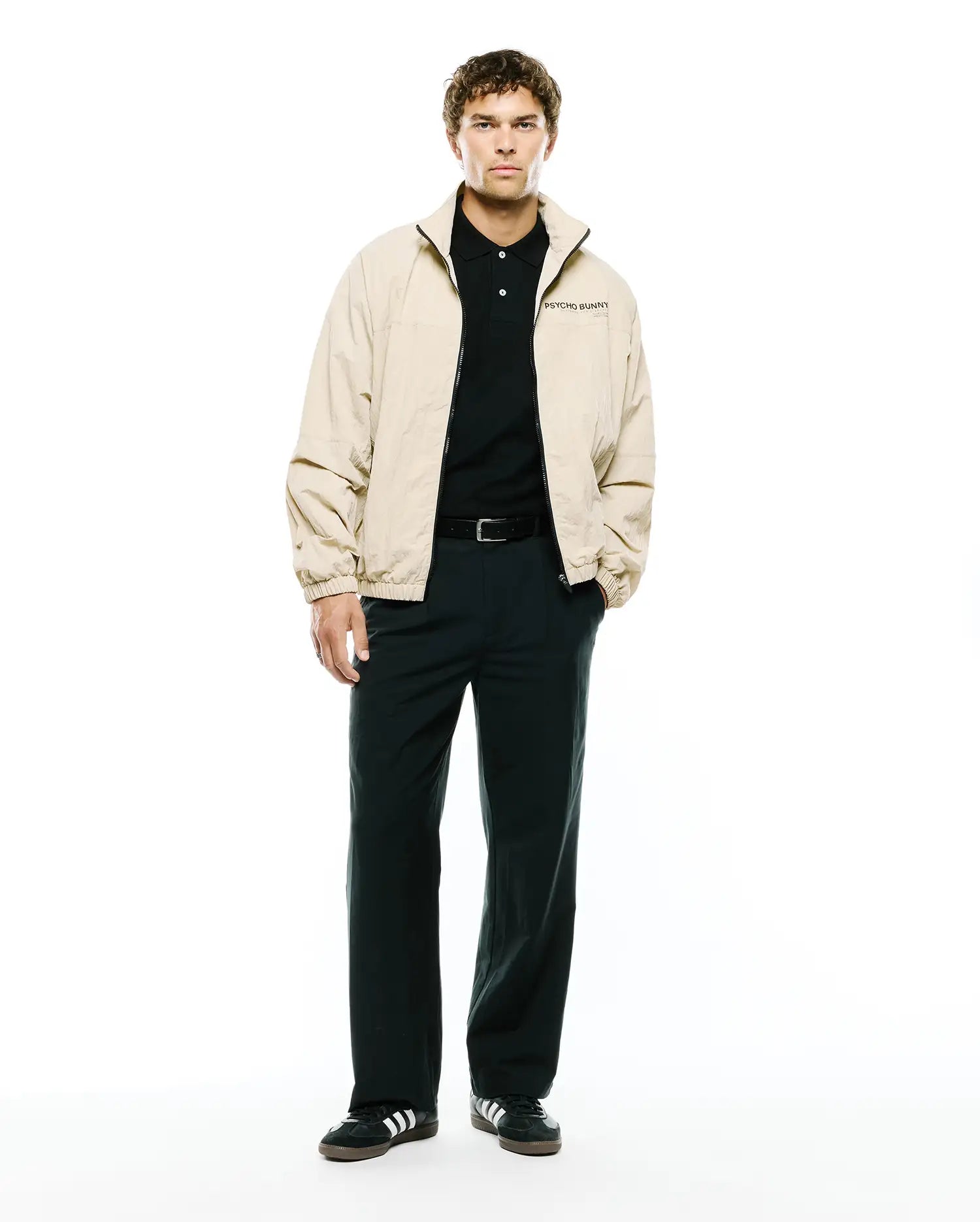 Psycho Bunny Jackets MEN'S ALDER NYLON JACKET - MT0500243 giacca beige in nylon leggera