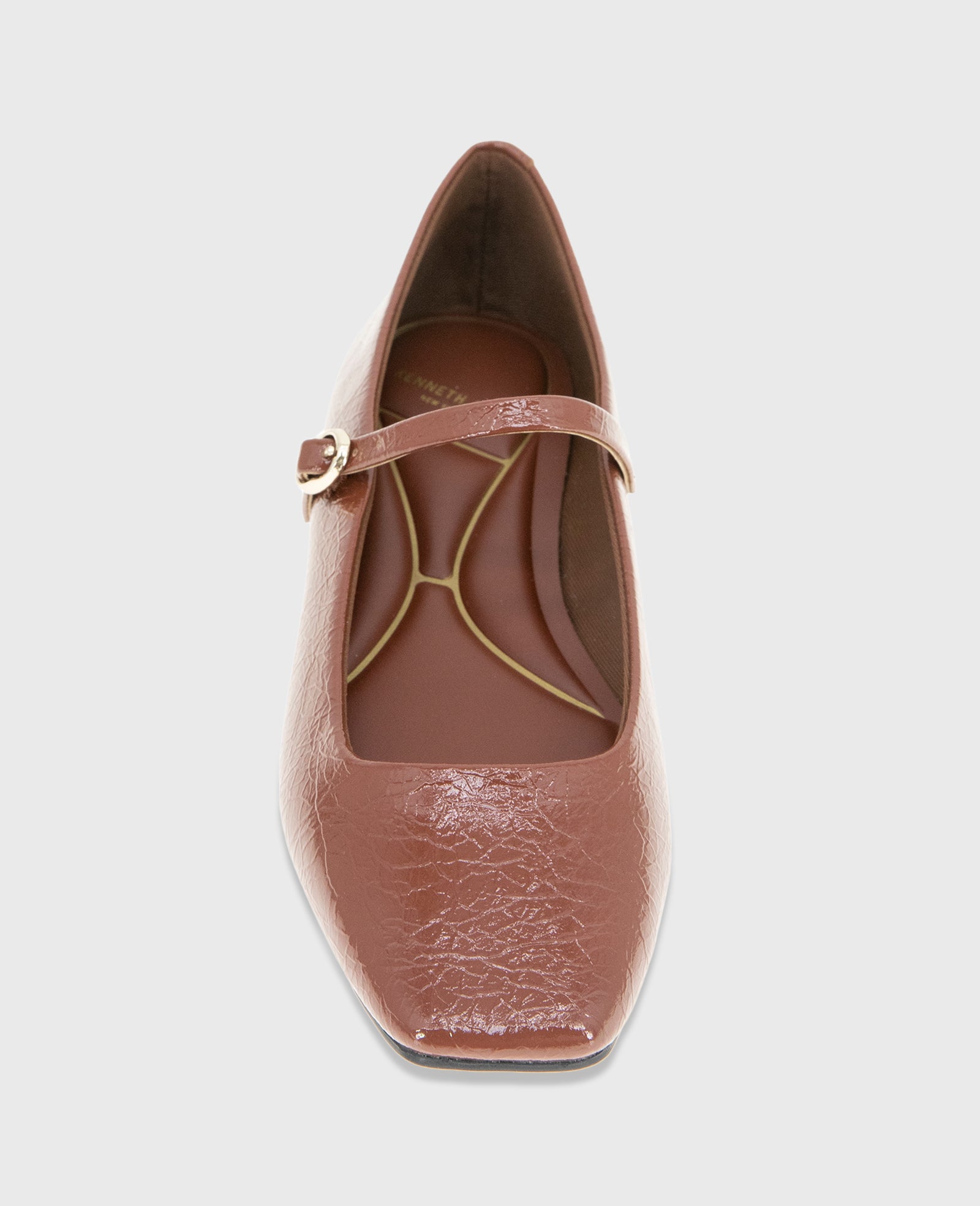 Kenneth Cole Reaction Shoes Jasper Patent Leather Ballet Flat ballerine marroni comfort