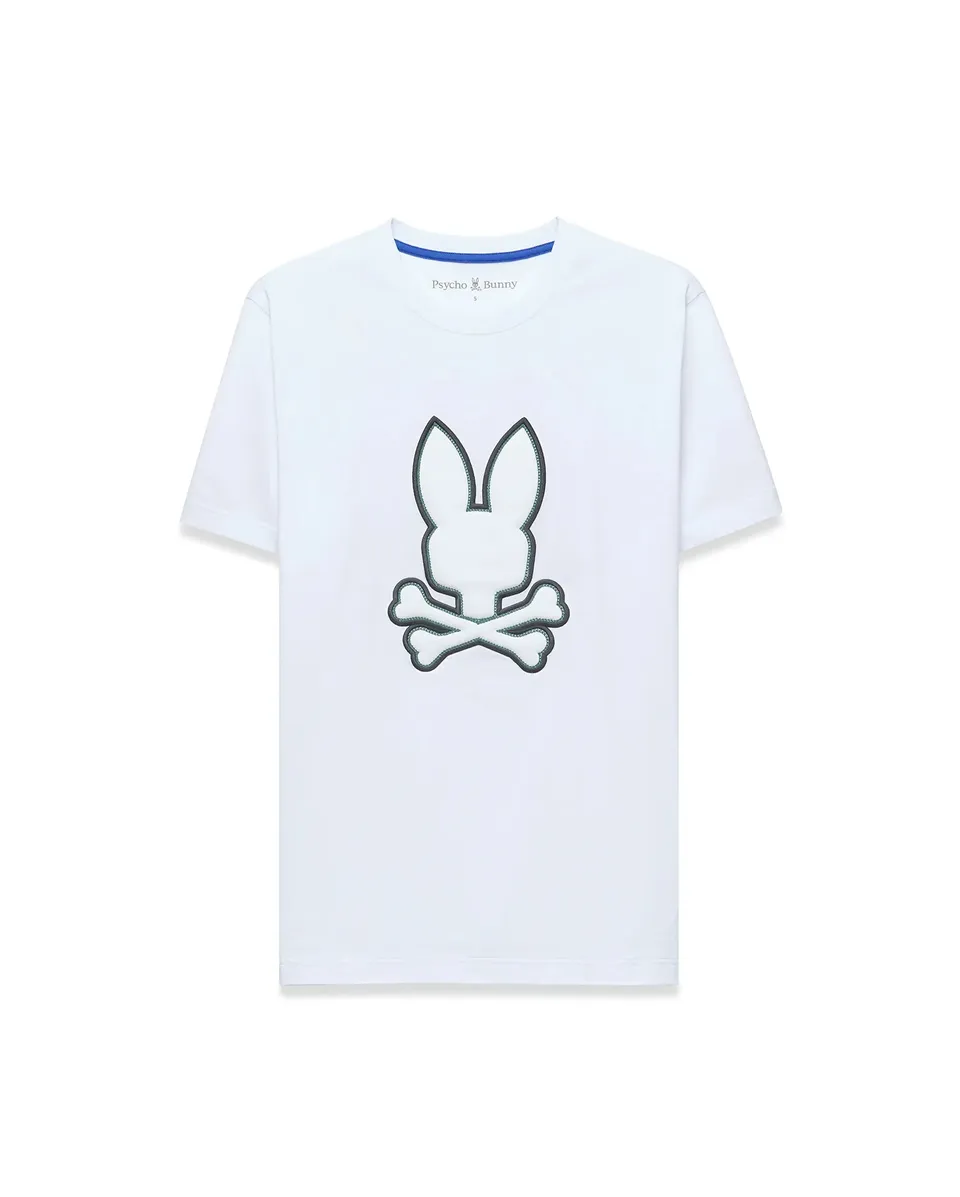 Psycho Bunny Men's Tees Bruno Graphic Tee maglietta bianca 100, cotone