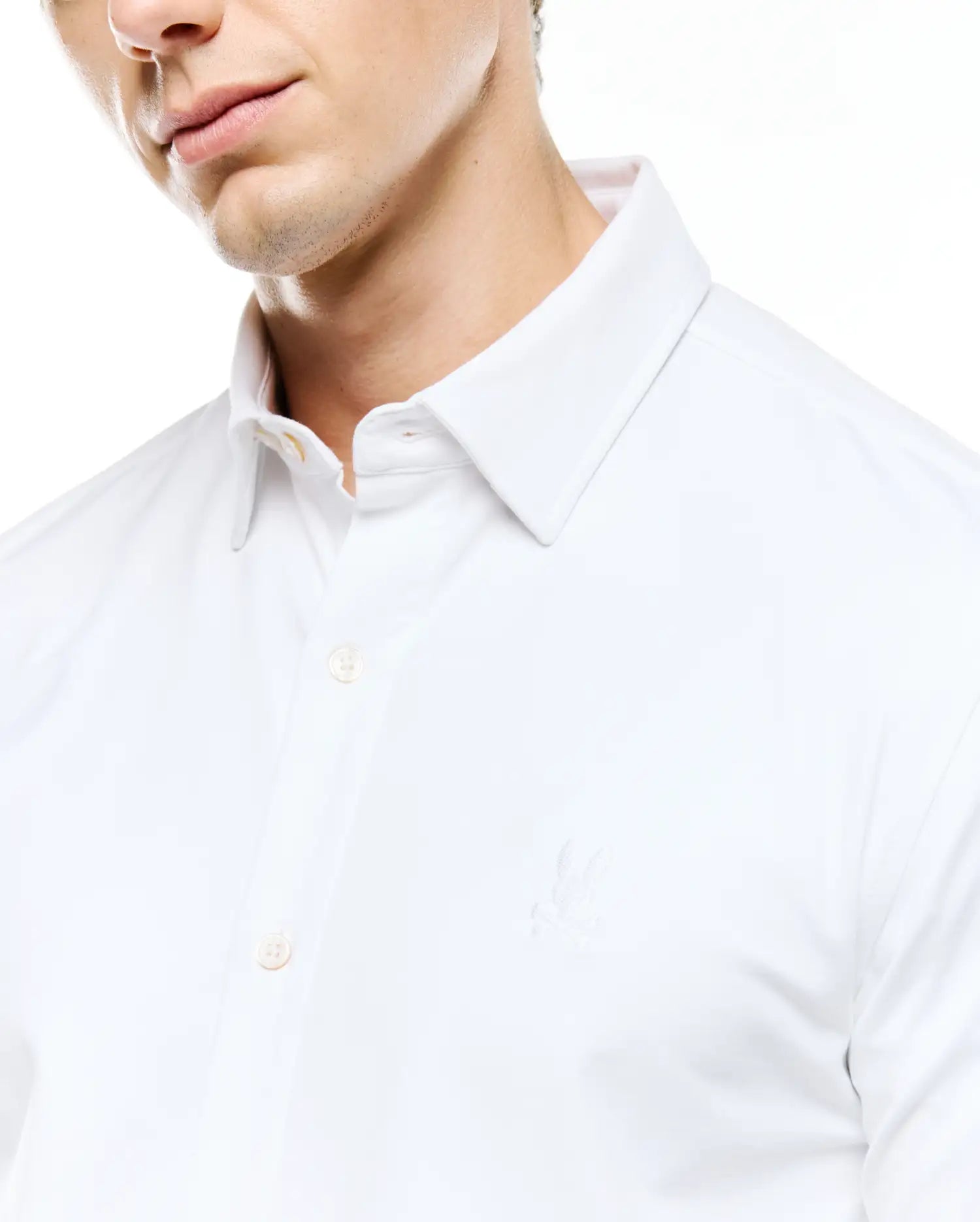 Psycho Bunny Men's Shirts Jim Jersey Knit Shirt camicia bianca XXS–XXXL elasticizzata