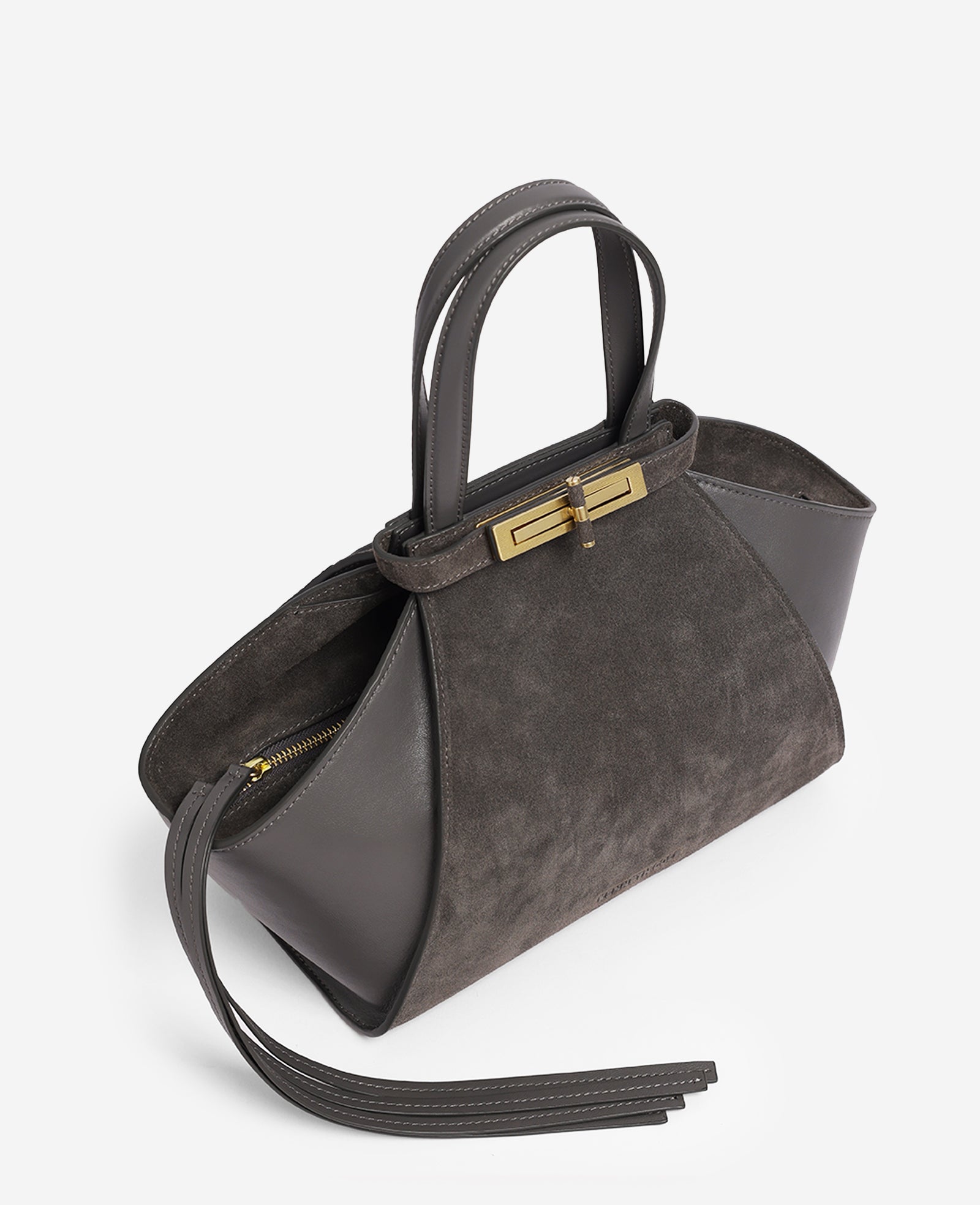 Kenneth Cole Reaction Bags Crosby Structured Top Handle Satchel borsa grigia