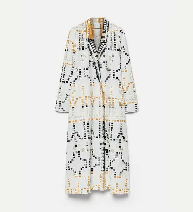 Forte capispalla e kimono Samarcanda cappotto lungo opale jacquard