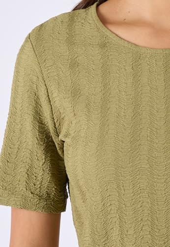 Damart Prêt-à-porter Maglietta a maglia jacquard effetto arricciato donna girocollo