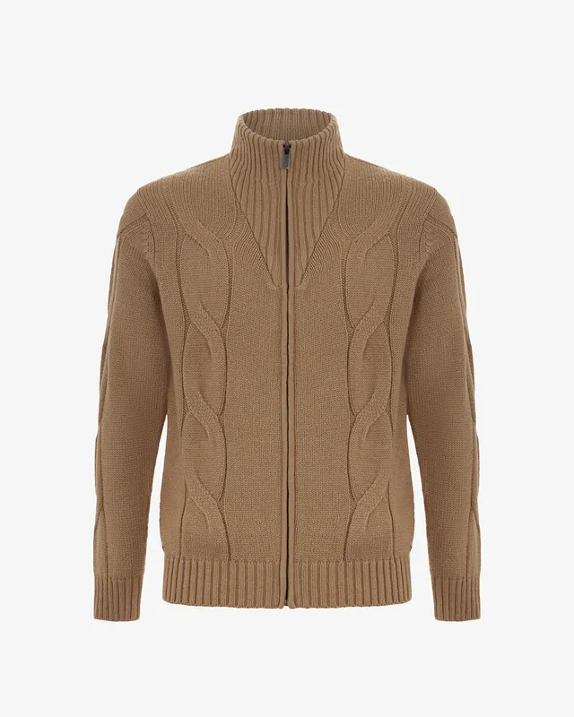 Markup Uomo Maglieria Lupetto apertura zip con trecce
