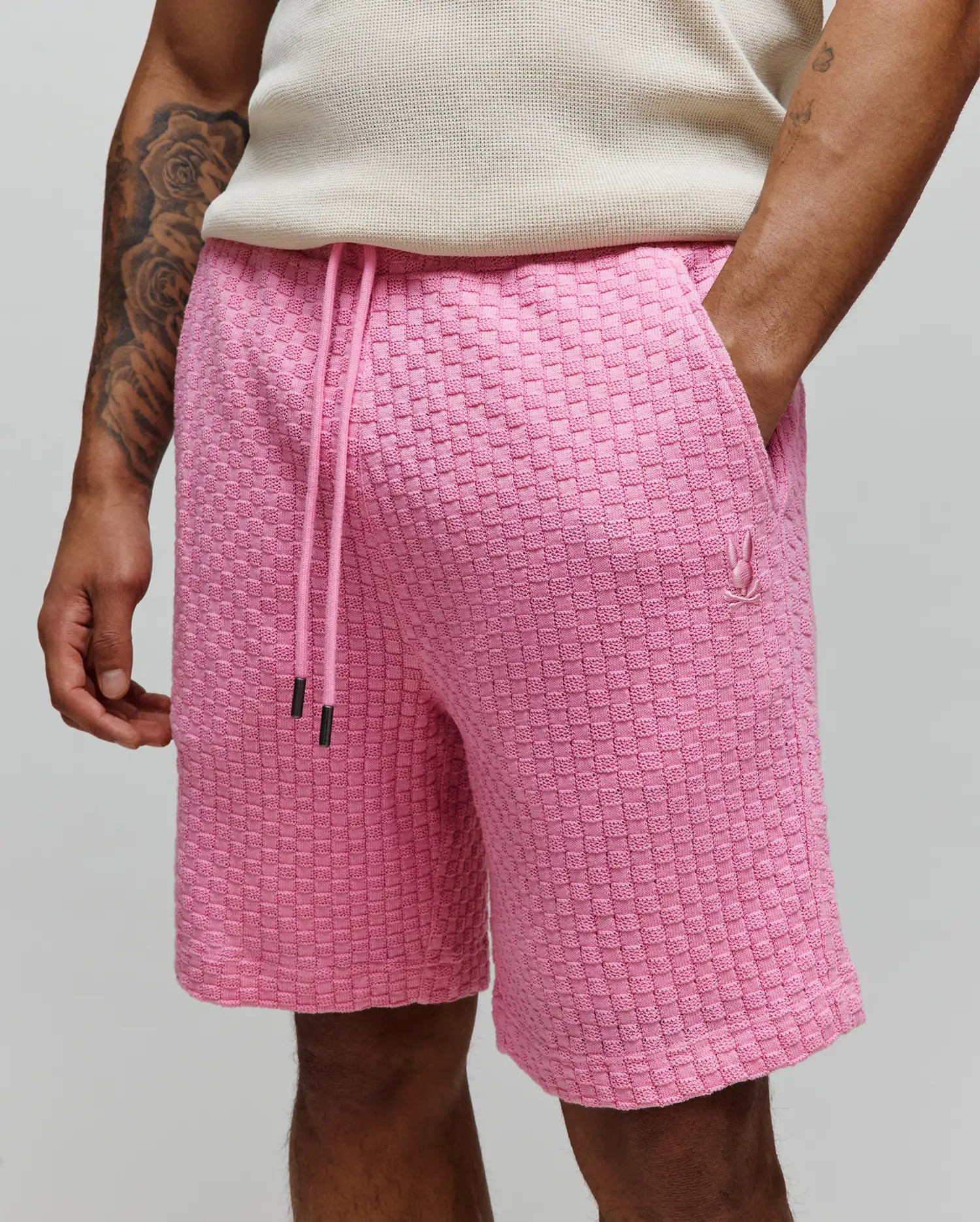Psycho Bunny Men's Shorts MENS GAREN OVERSIZED KNIT SHORT 7 1/2 MB0900065 shorts rosa