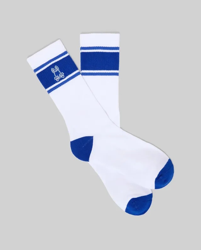 Psycho Bunny Accessories Striped Sport Sock calze sportive bianche O/S