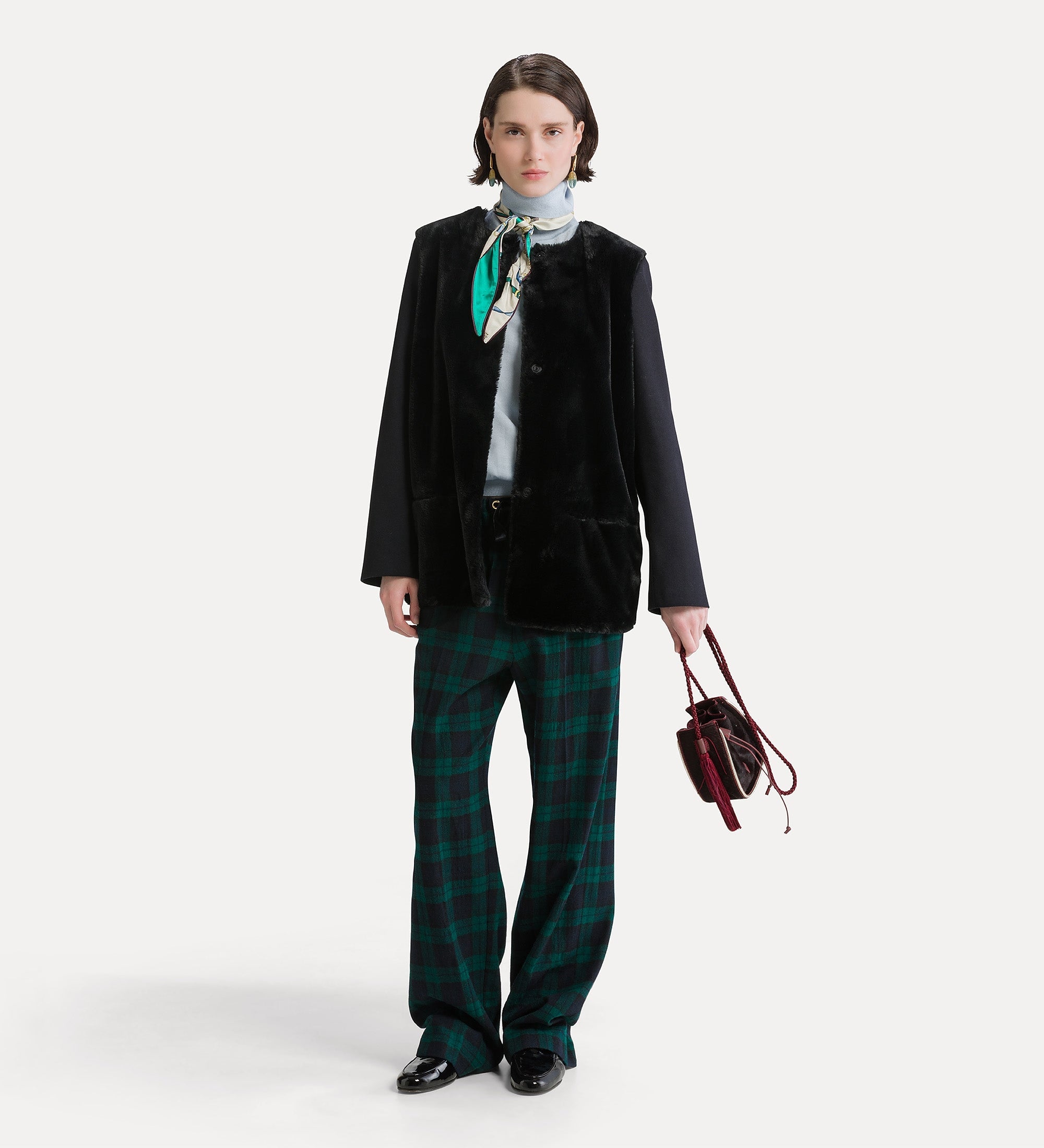 Forte pantaloni “Highland Tartan” pantaloni verdi in lana vergine