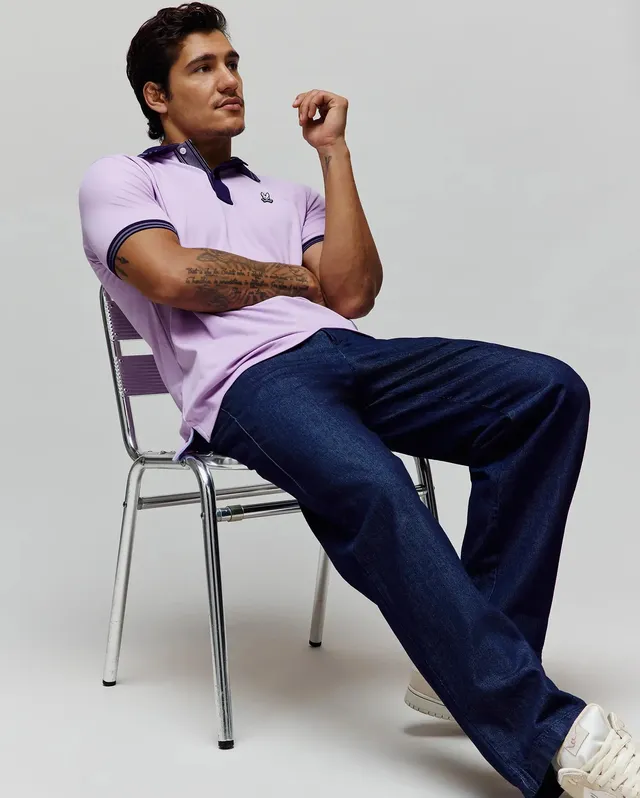 Psycho Bunny Men's Polos Kenyon Performance Pique Polo polo 507 Lavendula