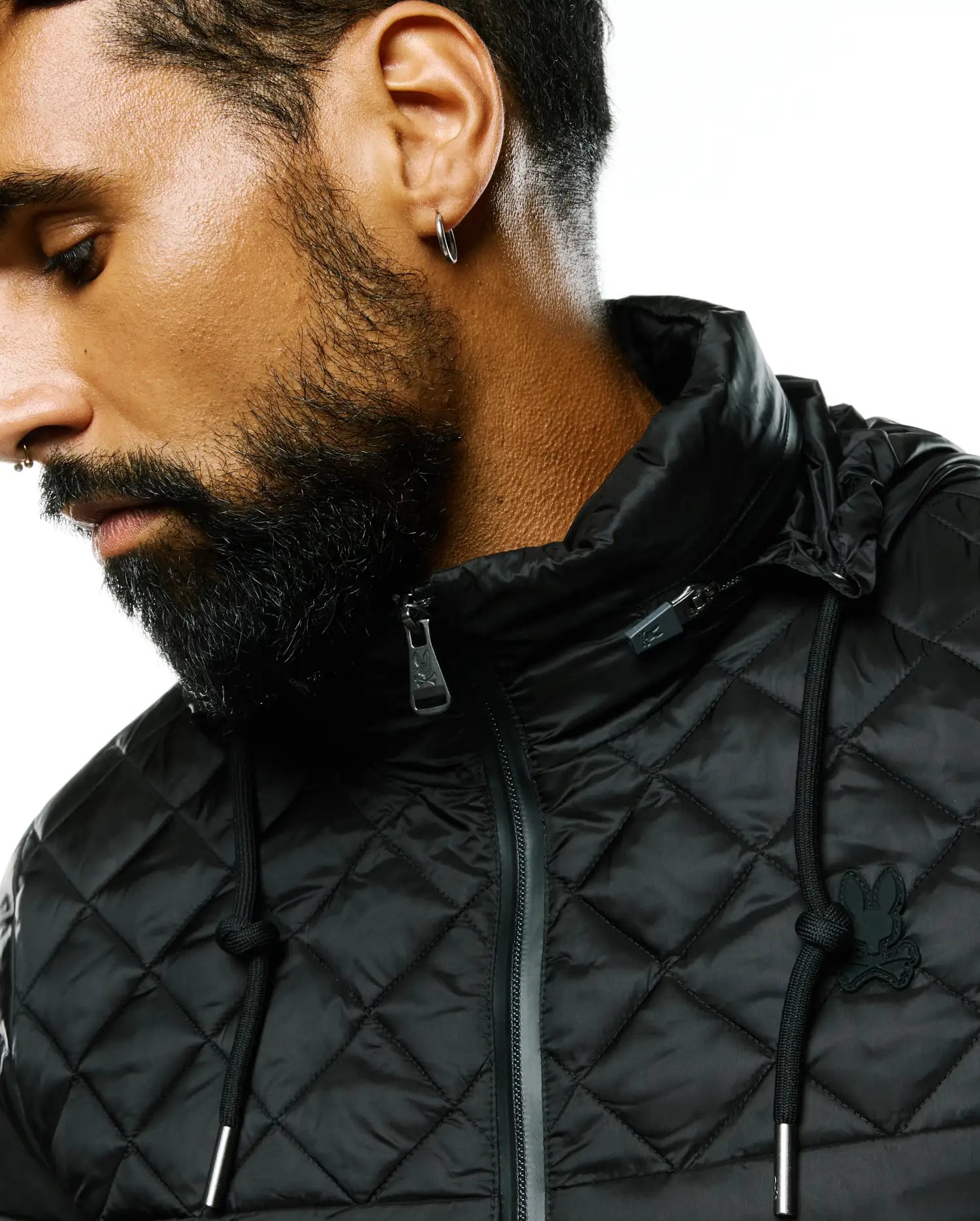 Psycho Bunny Jackets Emerik Hooded Puffer Jacket giacca nera