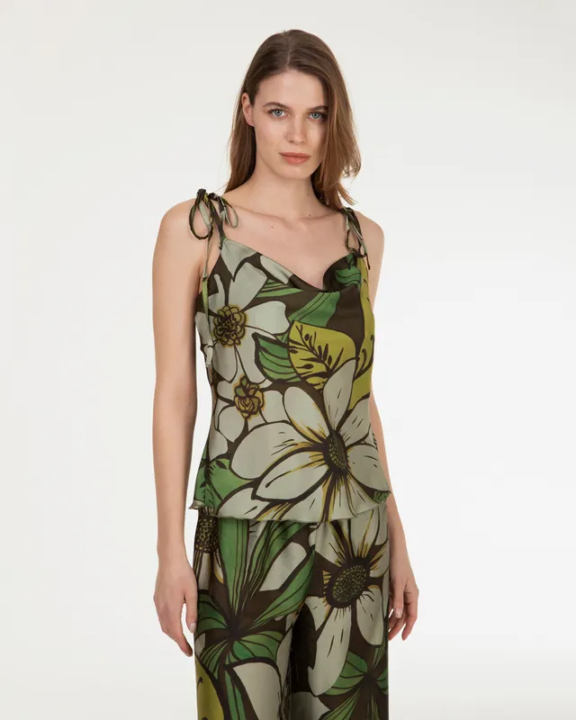 Markup Donna Camicie & Bluse Top in raso stampa fiori top