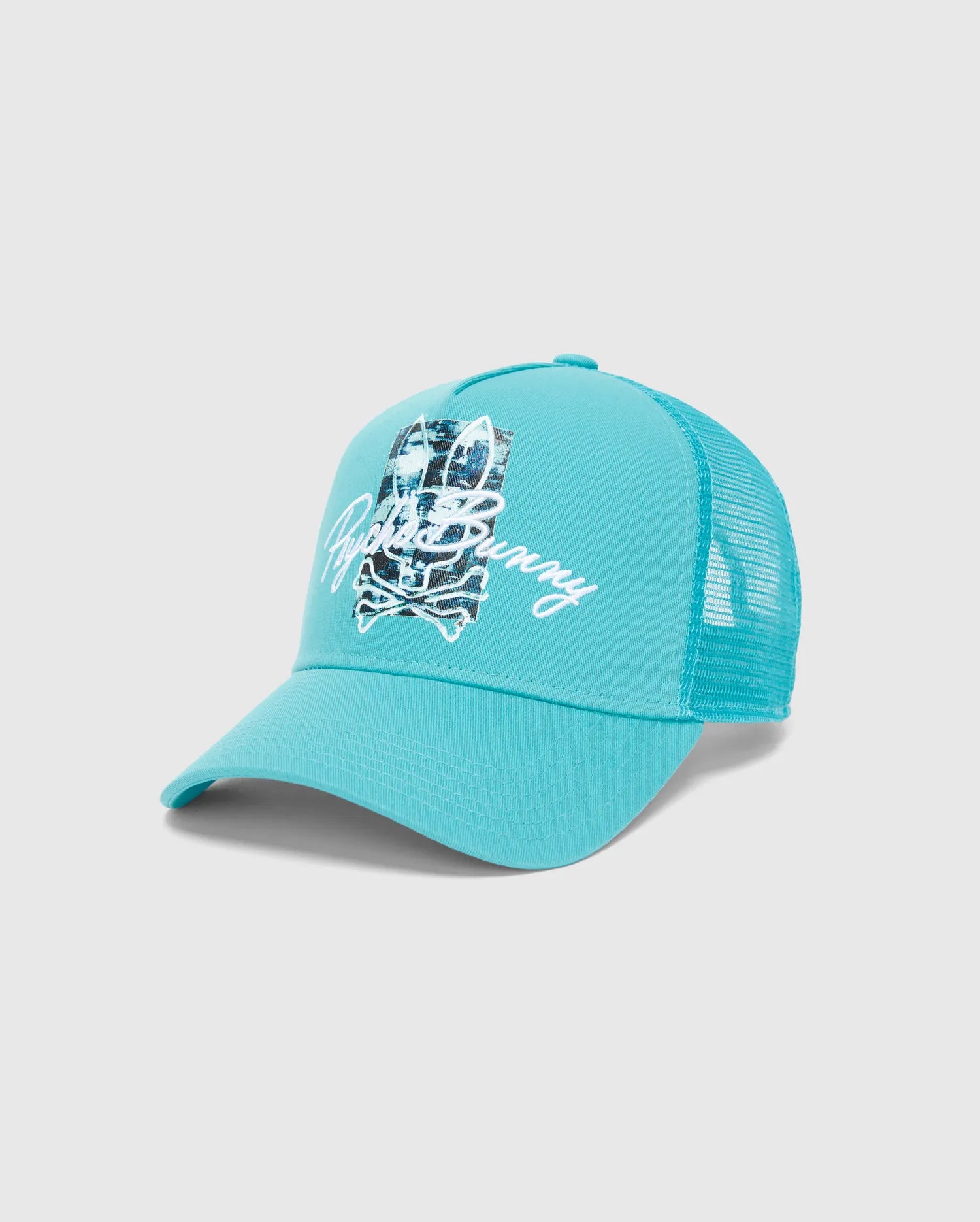 Psycho Bunny Accessories Men's Isaac Trucker Cap cappellino blu regolabile