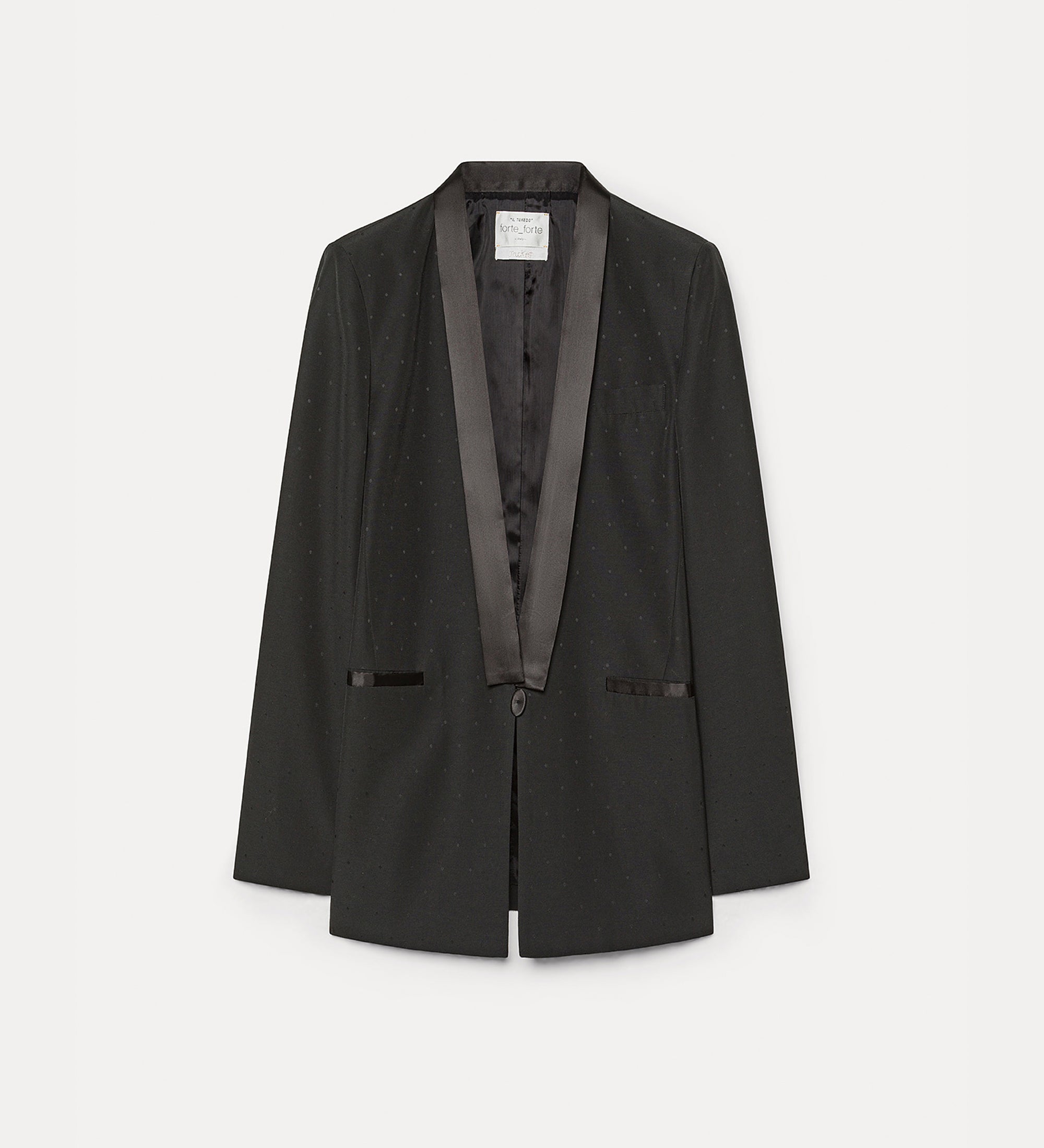 Forte giacche dinner jacket jacquard a pois nero