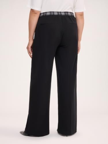 Fiorella Rubino Pantaloni Pantaloni Wide Leg con Banda Check pantaloni 58 Plus