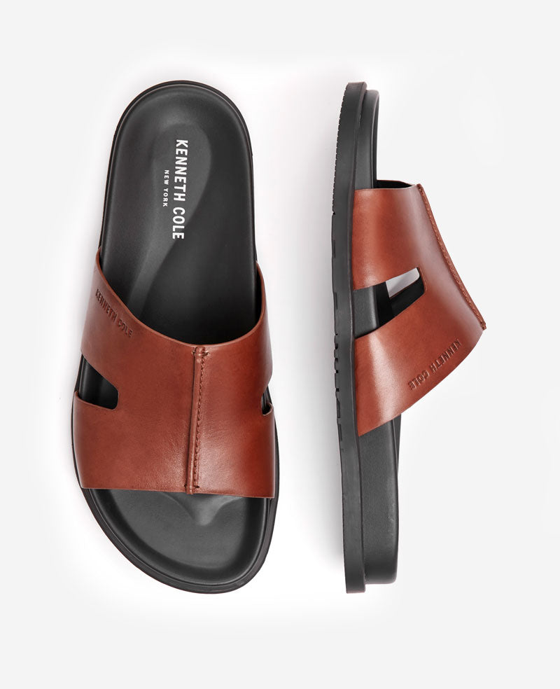Kenneth Cole Reaction Shoes Willy Leather Sandal sandalo uomo in pelle cognac 7M