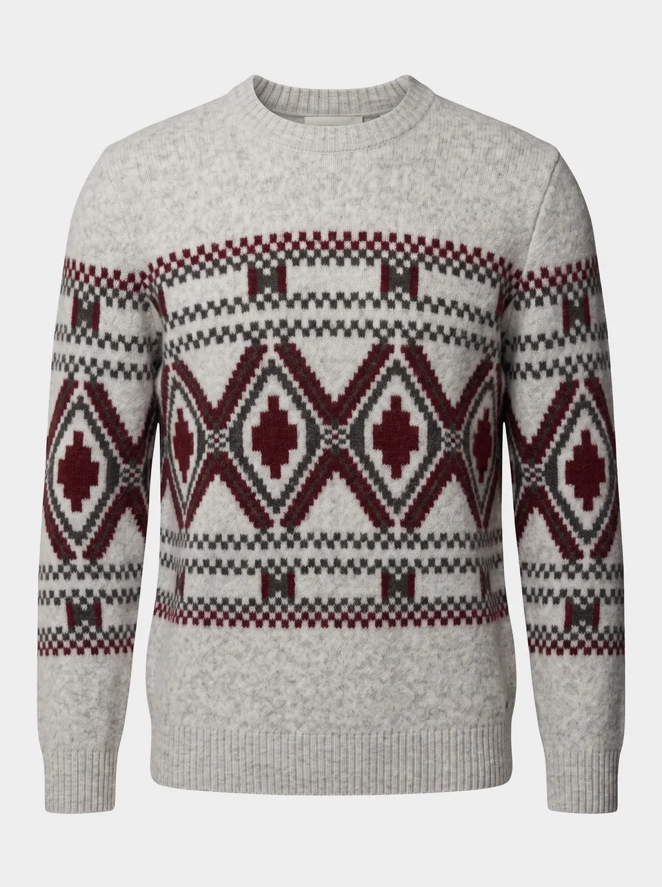 Markup Uomo Maglieria Maglione Girocollo Jacquard Etnico