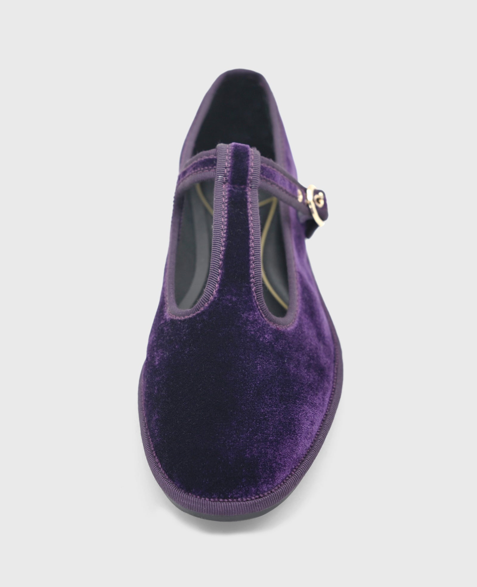 Kenneth Cole Reaction Verona Velvet T-Strap Mary Jane ballerine prugna velluto