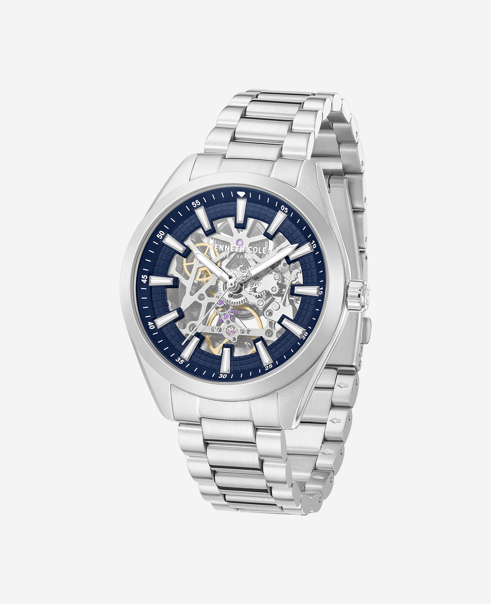 Kenneth Cole Reaction Skeleton orologio automatico acciaio argento