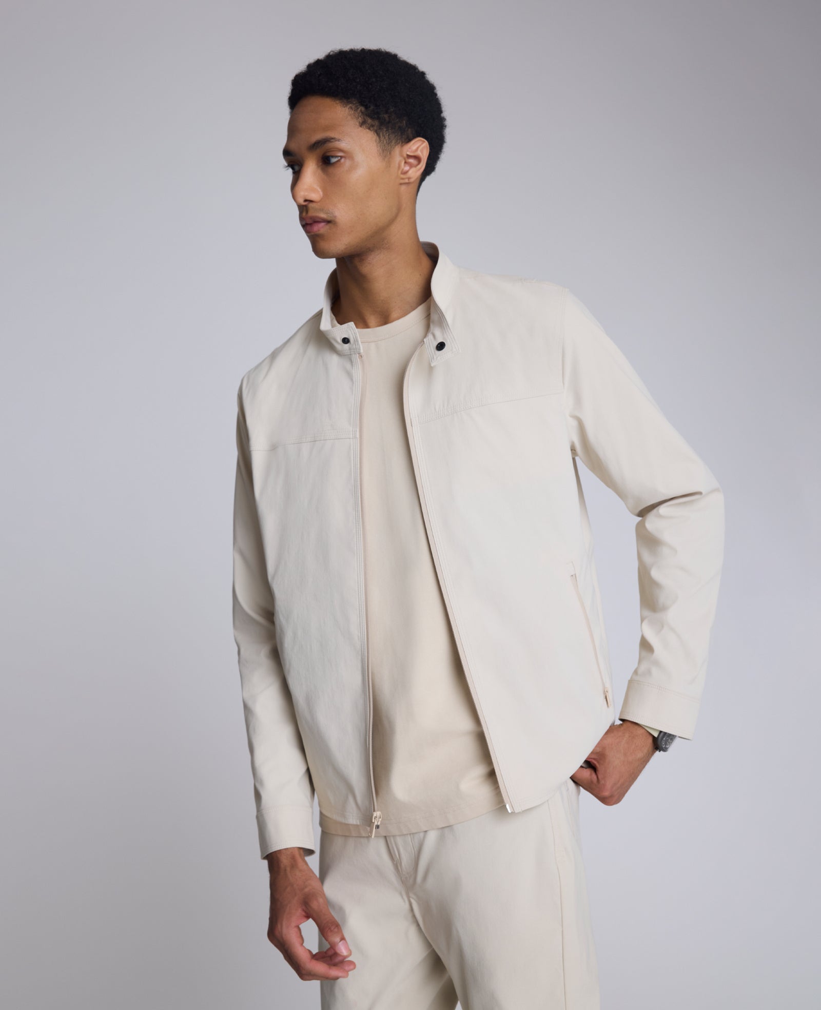 Kenneth Cole Reaction Simplified Utility Jacket giacca uomo offwhite leggera impermeabile S-XXL