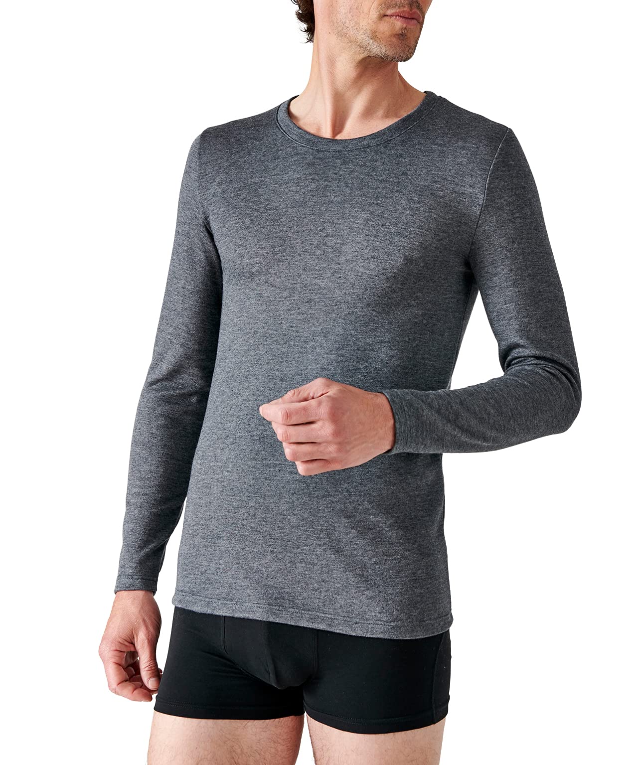 Damart Prêt-à-porter Tee Shirt Manches Longues maglia uomo bianca S double face