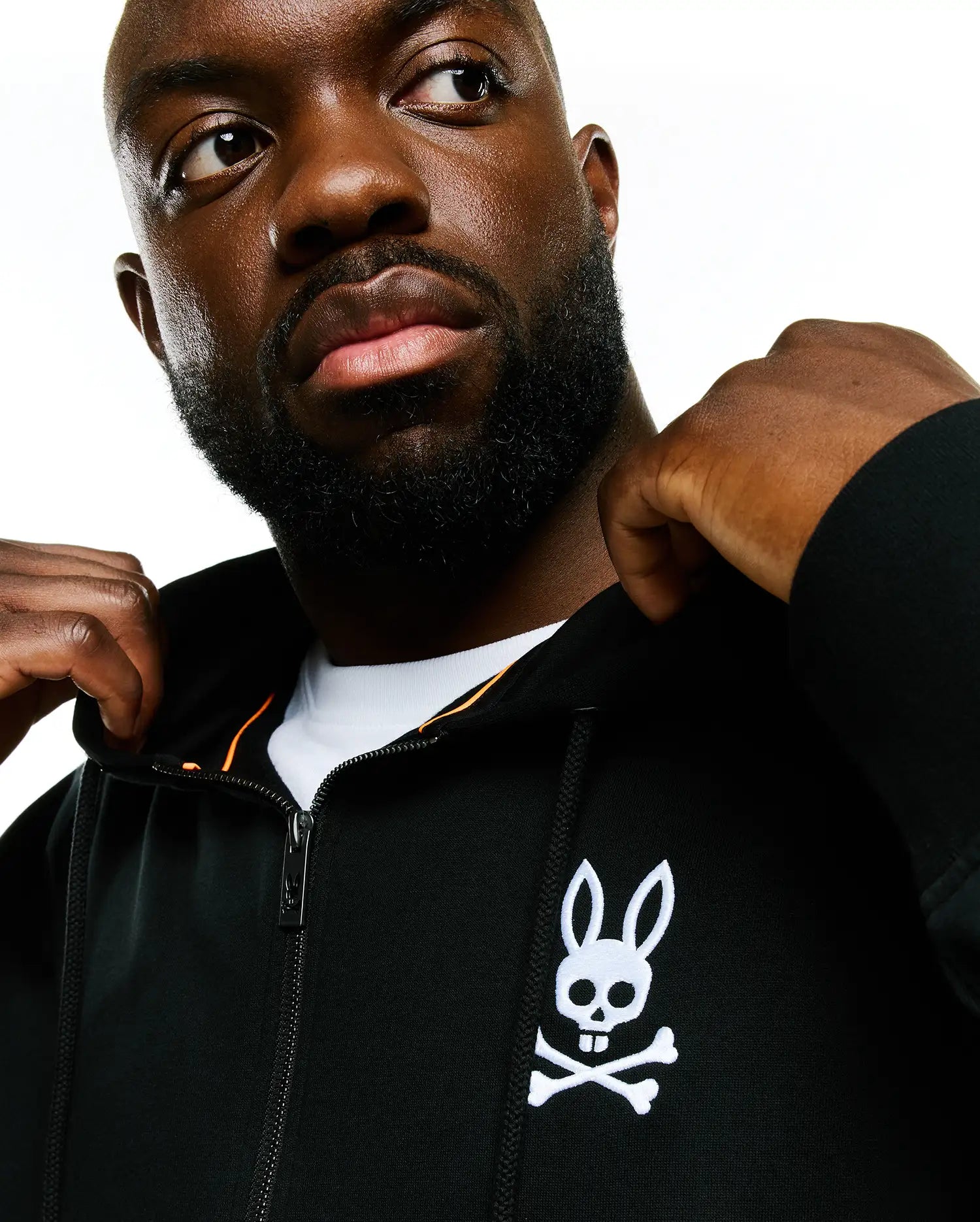 Psycho Bunny Big & Tall BIG & TALL HAIDEN FLEECE ZIP HOODIE BT0500014 felpa nera