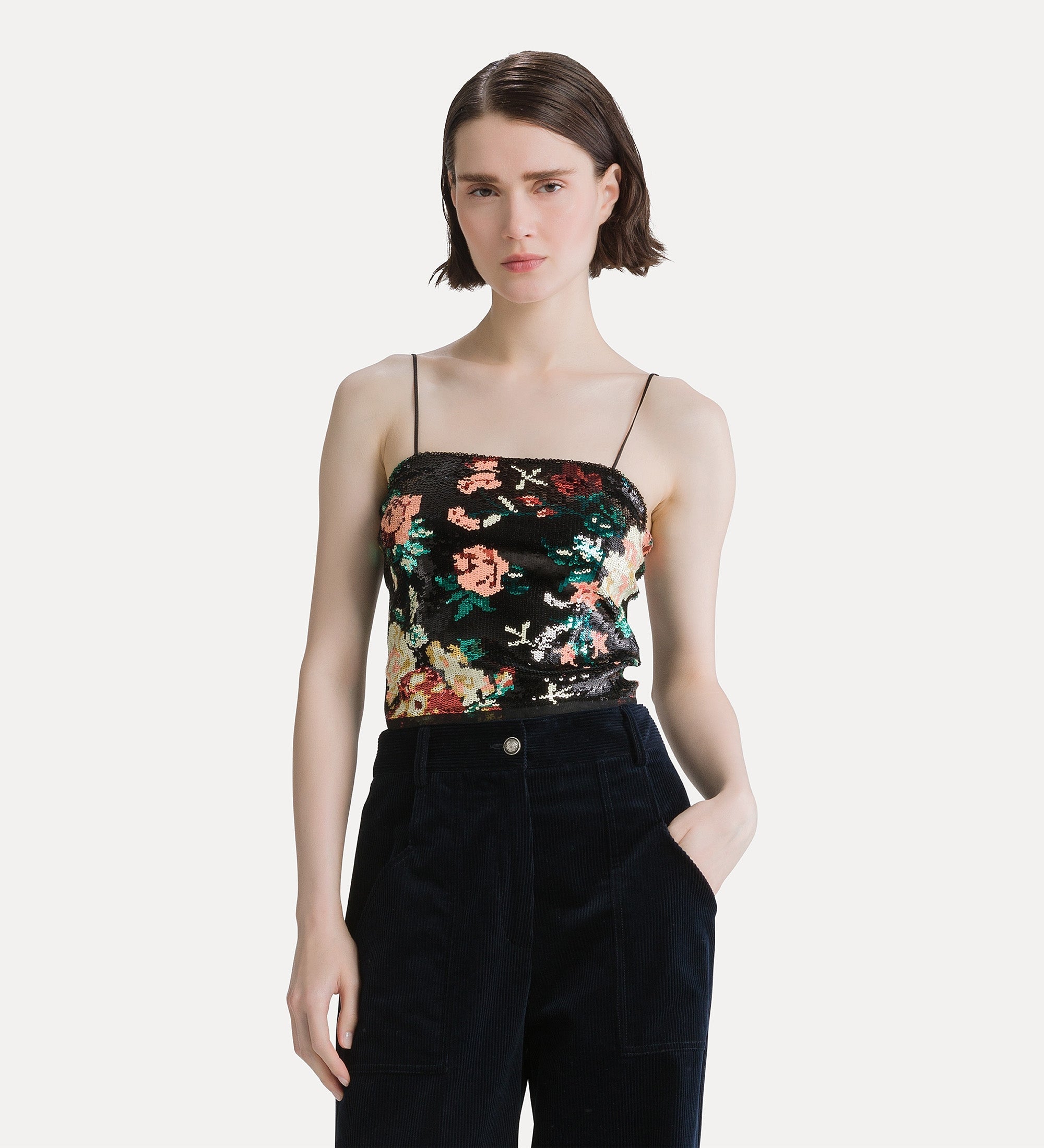 Forte top top The Queen’s Garden con paillettes verde