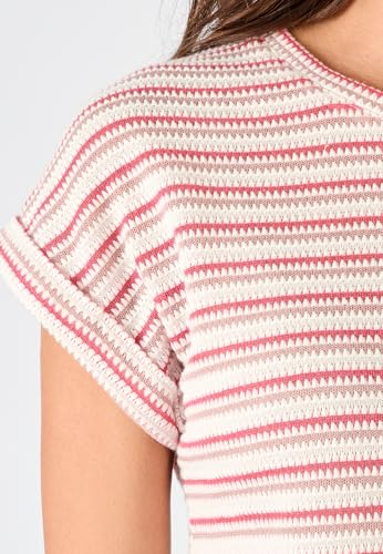 Damart Prêt-à-porter Maglia jacquard a righe Maglia 50-52 rosa