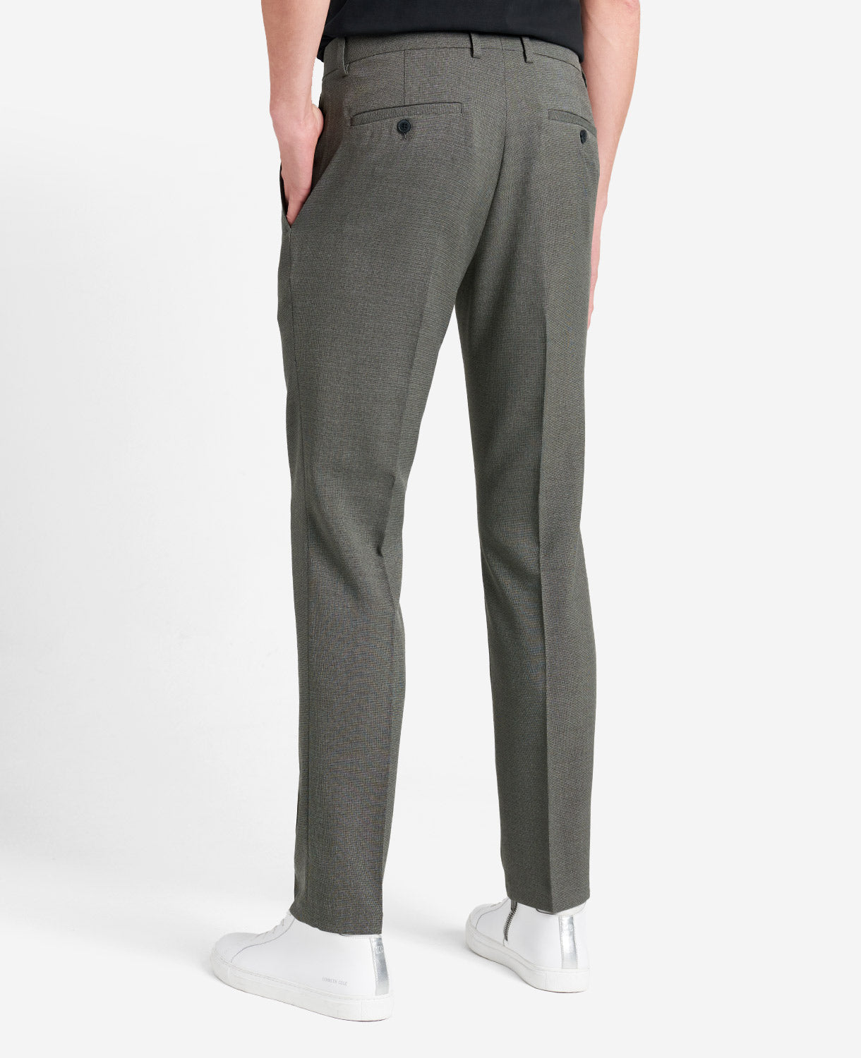 Kenneth Cole Reaction Slim-Fit Tic Weave Dress Pant pantaloni grigi