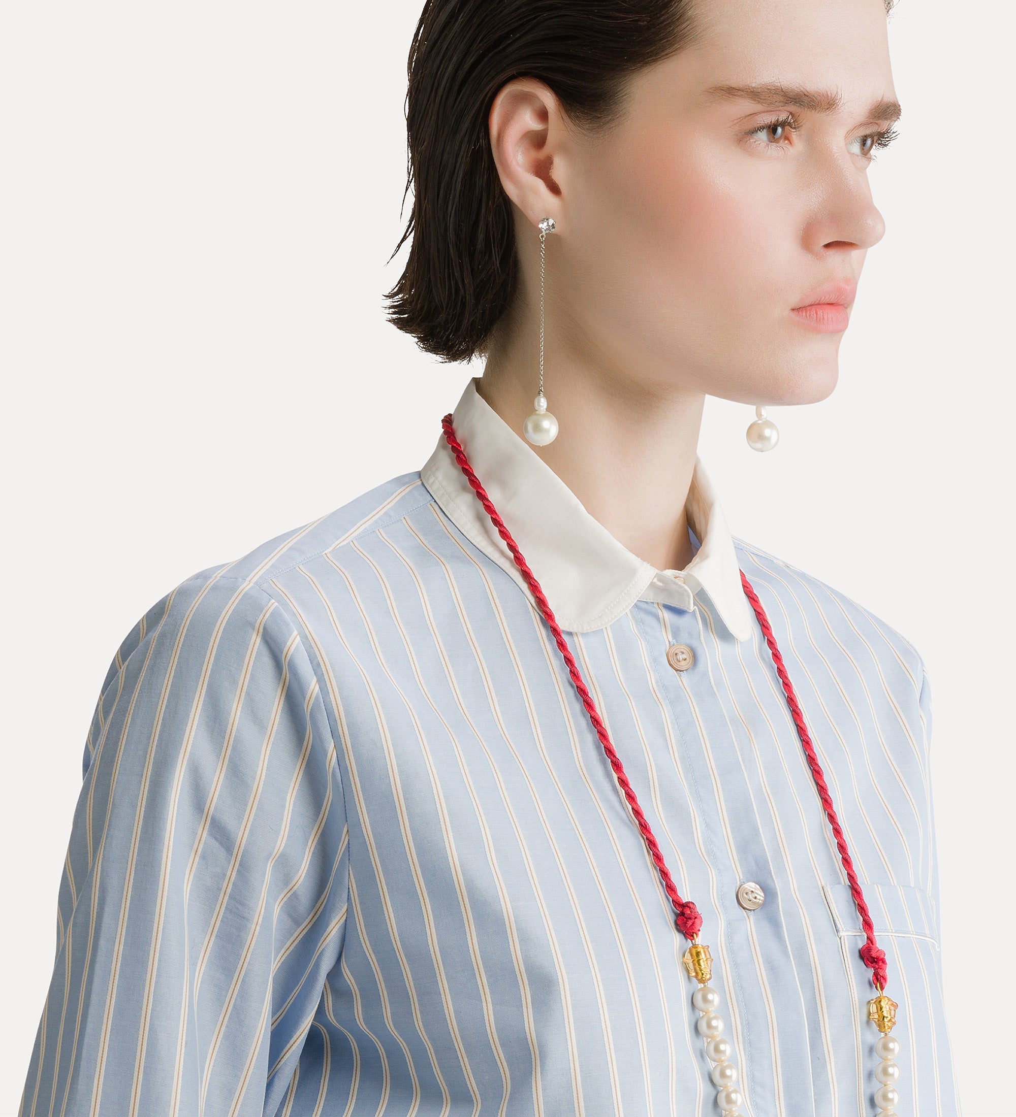 Forte camicie Striped Poplin Shirt camicia a righe oxford blue
