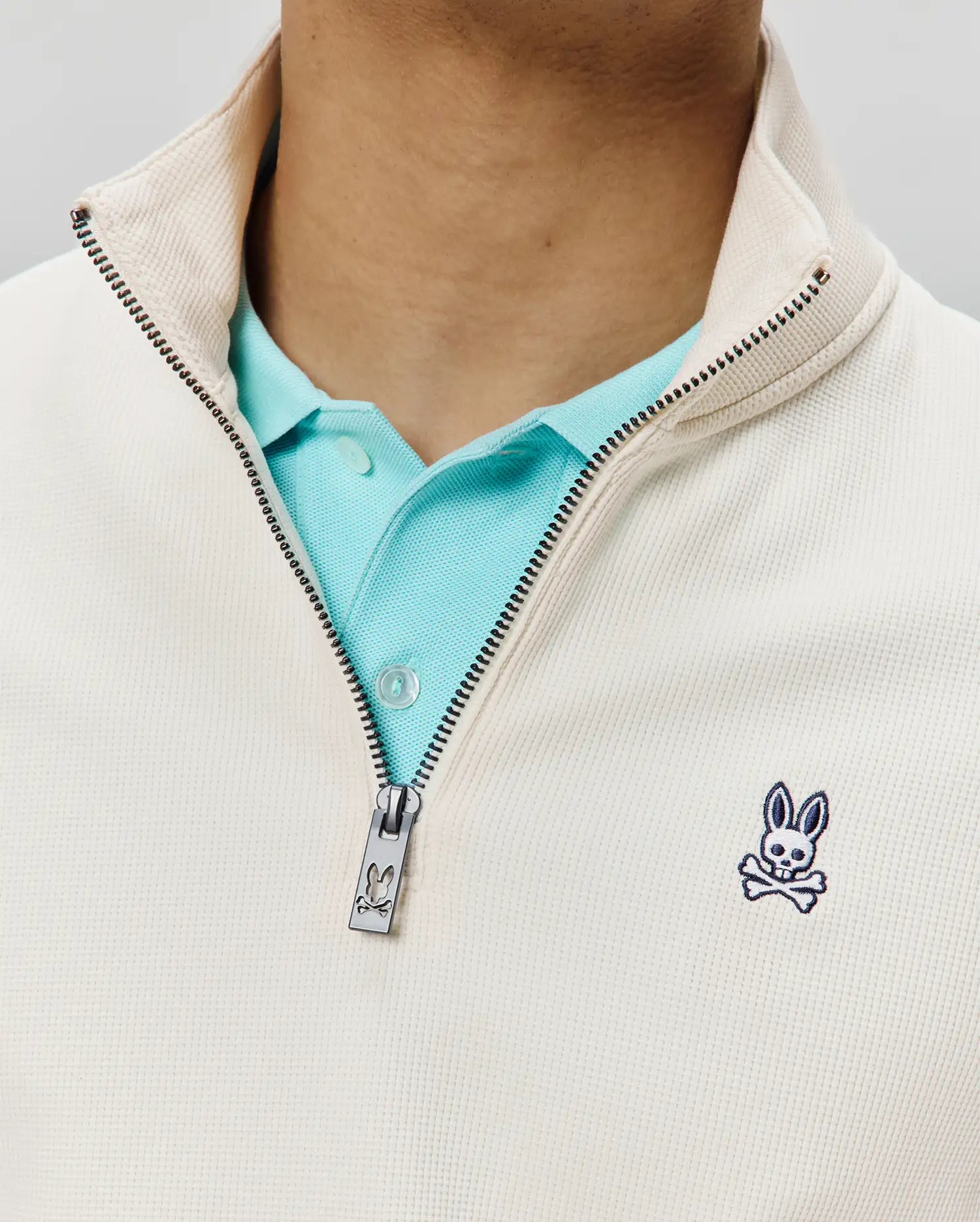 Psycho Bunny Maxton Waffle 1/4 Zip MT0500253 felpa beige XXS-XXXL