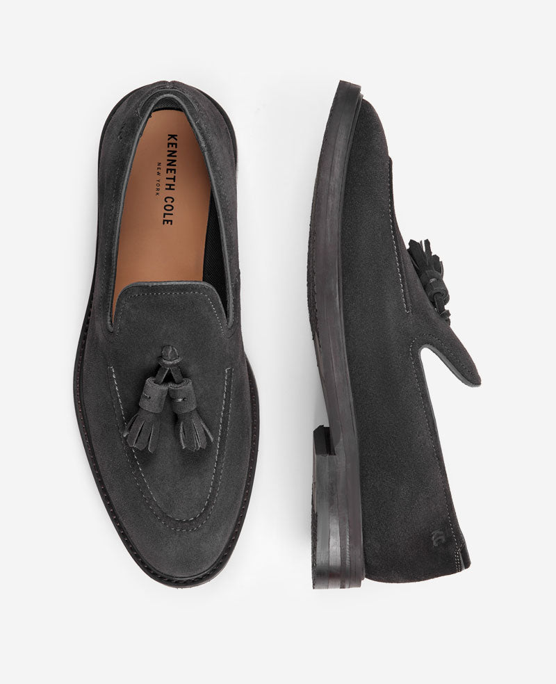 Kenneth Cole Shoes Madison Slip-on Loafer mocassino uomo camoscio Charcole