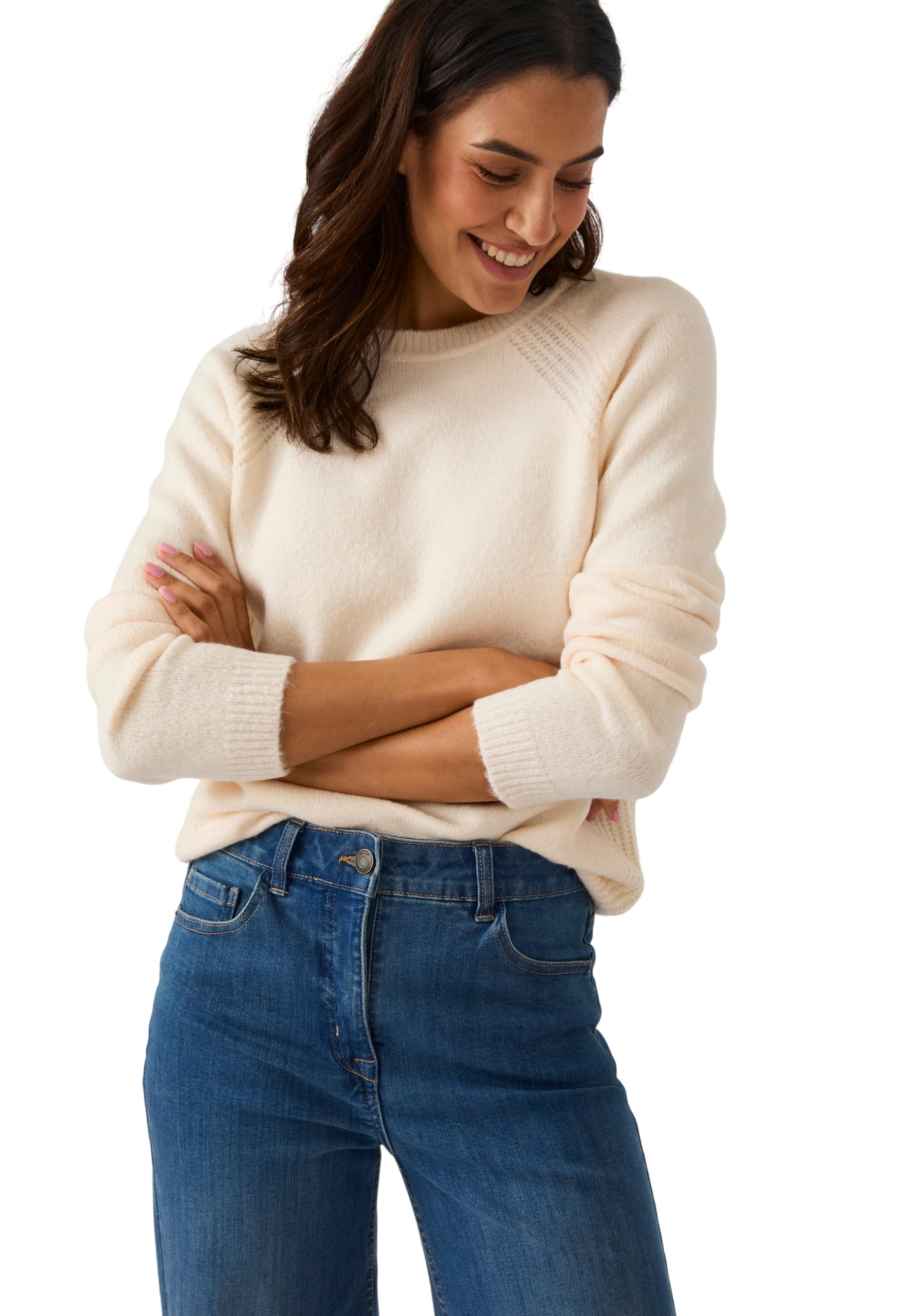 Damart Prêt-à-porter maglione donna girocollo a coste taglia 38-40