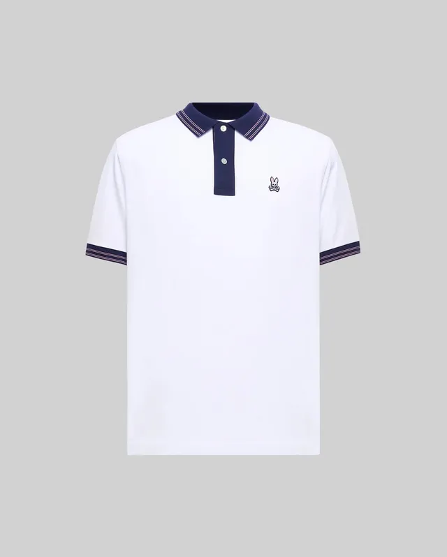 Psycho Bunny Big & Tall Kenyon Lightweight Pique Polo polo White in piqué elasticizzato
