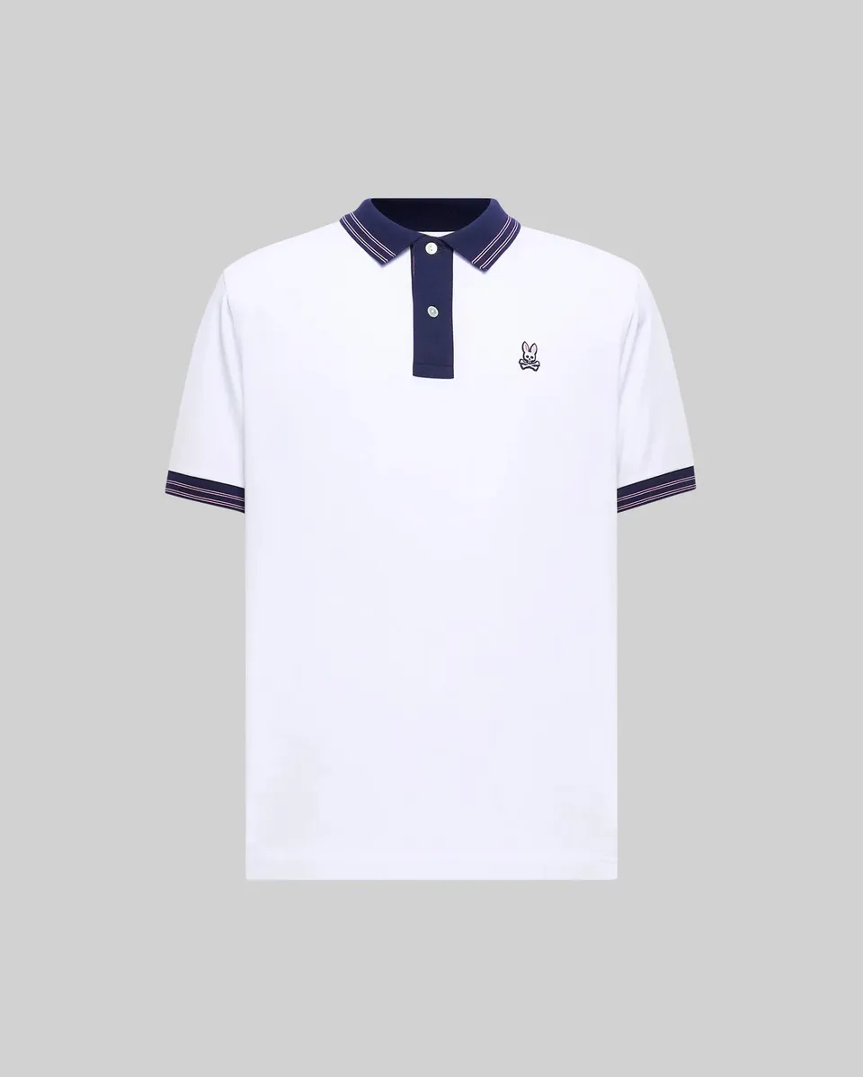Psycho Bunny Big & Tall Kenyon Lightweight Pique Polo polo White in piqué elasticizzato