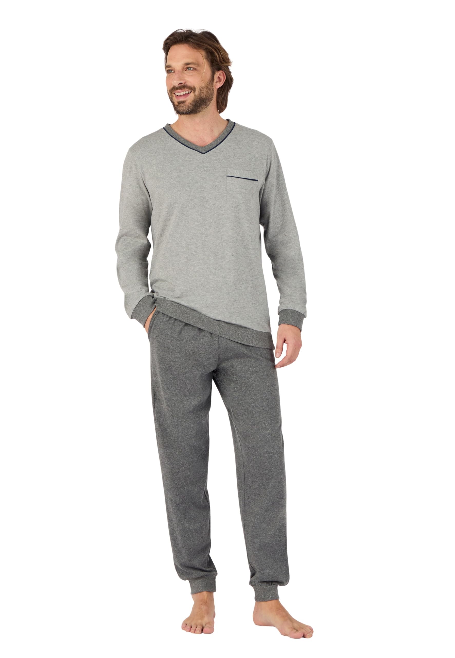 Damart Homewear Pigiama 3 Pezzi Uomo XL cotone melange