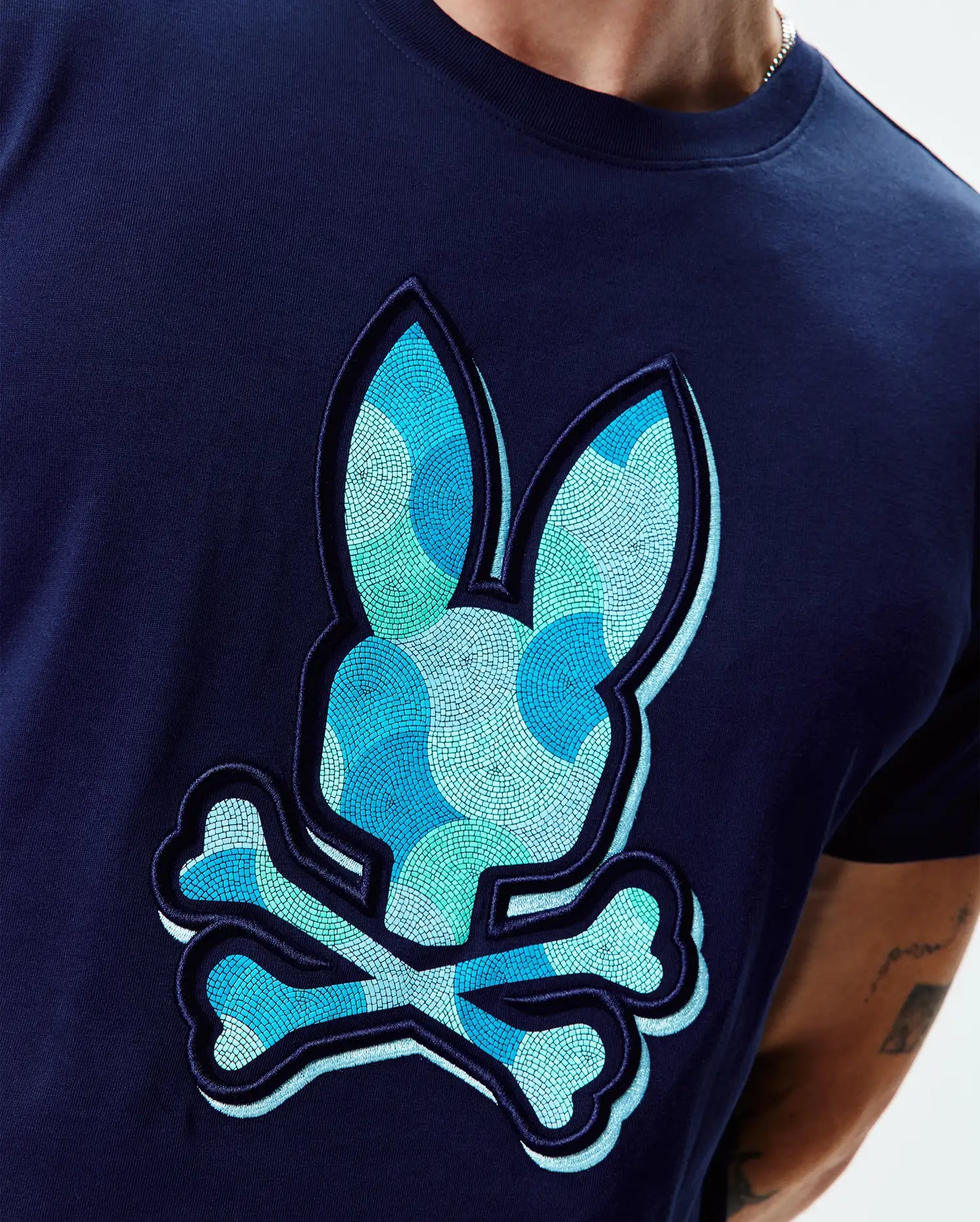 Psycho Bunny Men's Tees Ethan Graphic Tee MT0200290 maglietta blu regular