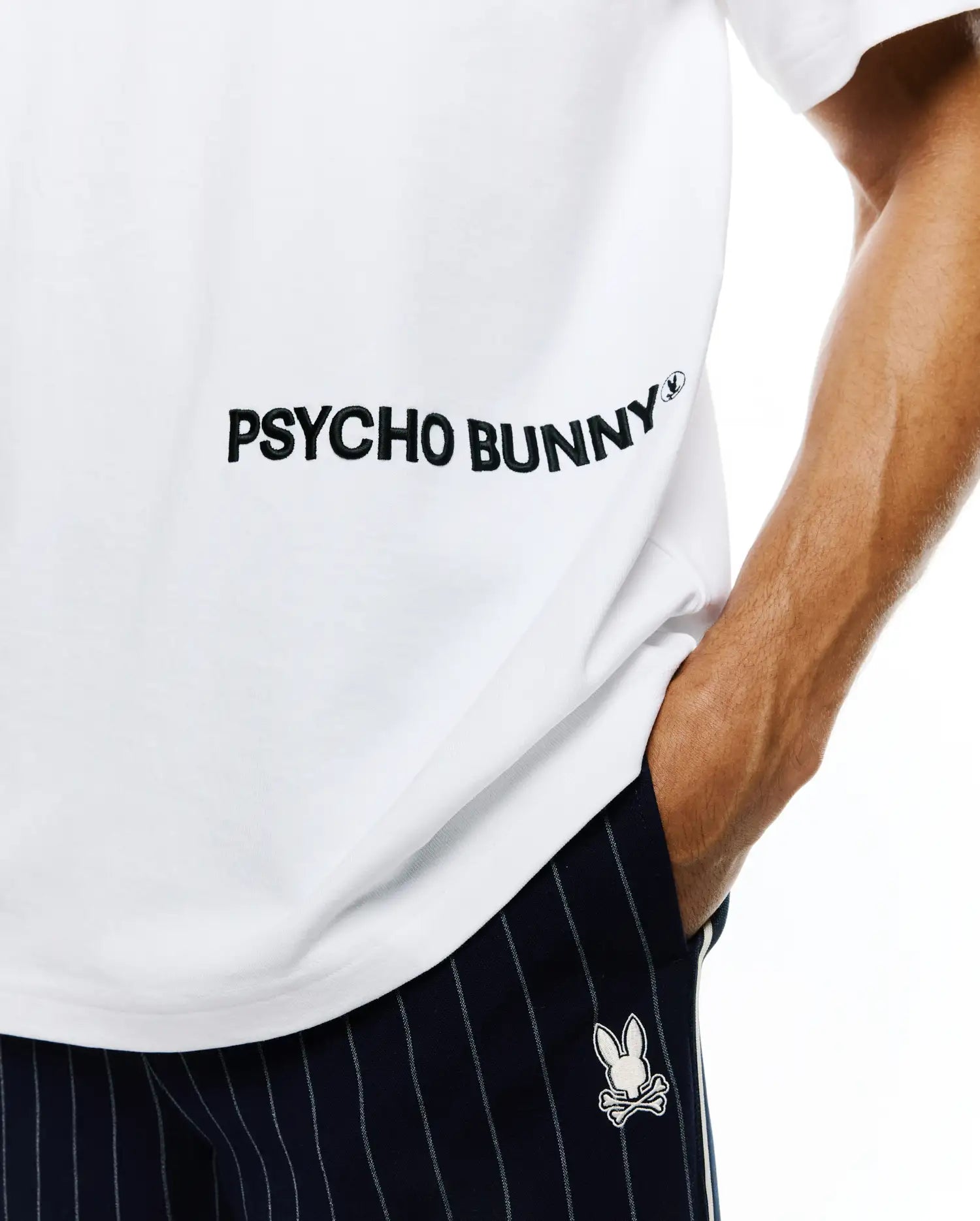 Psycho Bunny Men's Tees Haiden Oversized Tee MT0200355 T-shirt bianca cotone Pima