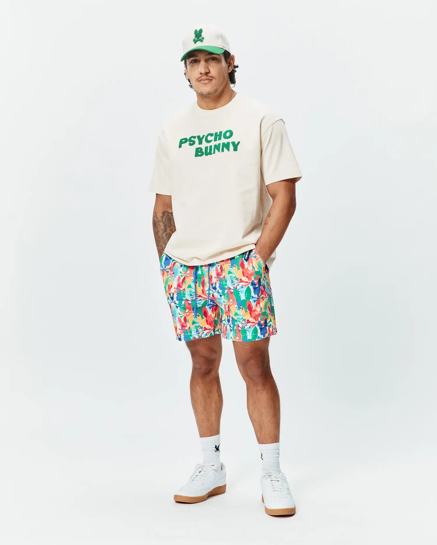 Psycho Bunny Men's Swimwear Tanner Swim Trunk costume da bagno multicolore 6 pollici