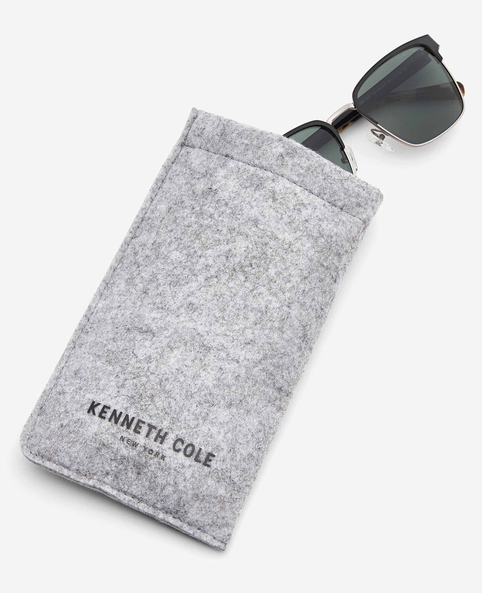 Kenneth Cole Reaction Square Metal Sunglasses occhiali da sole neri polarizzati