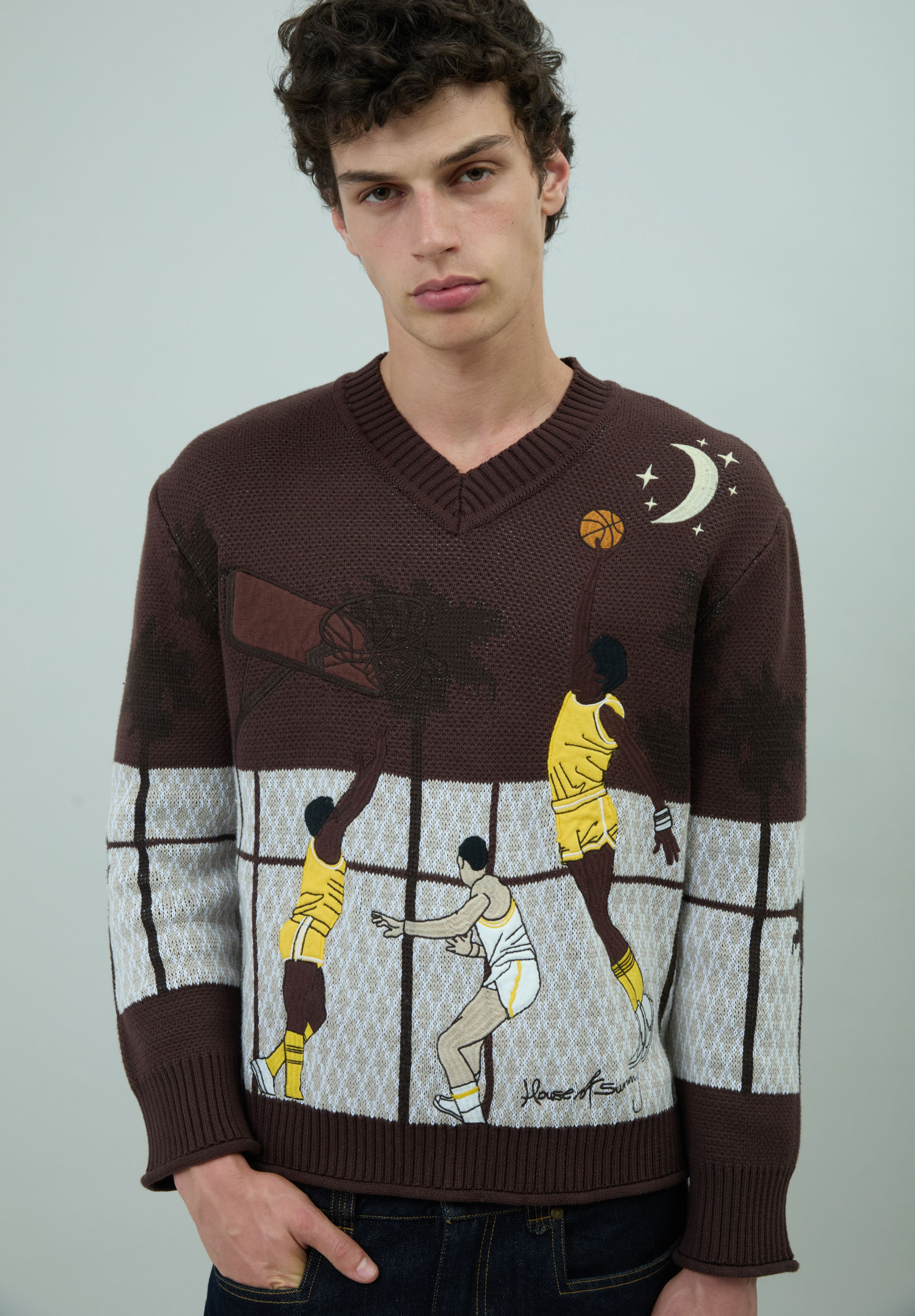 House Of Sunny Women's Knitwear SLAM DUNK WEST maglione jacquard unisex