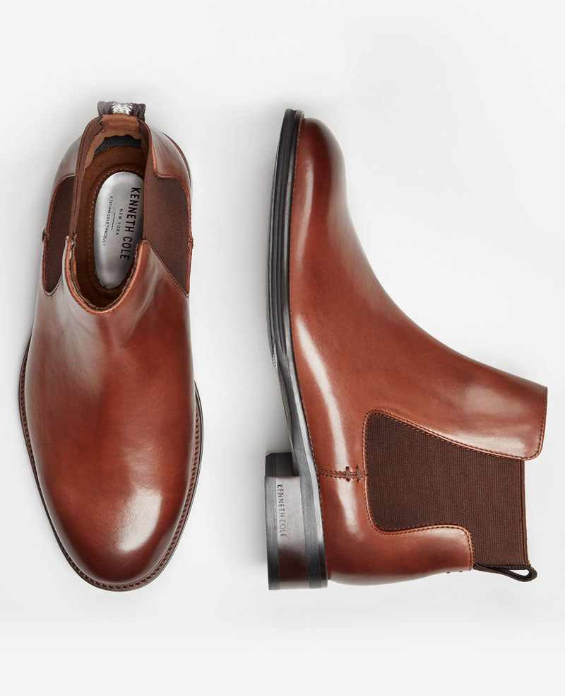 Kenneth Cole Reaction Shoes Tully Chelsea Boot stivaletto cognac uomo 7M pelle