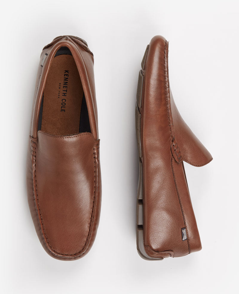 Kenneth Cole Reaction Theo Driving Moc mocassino uomo in pelle cognac