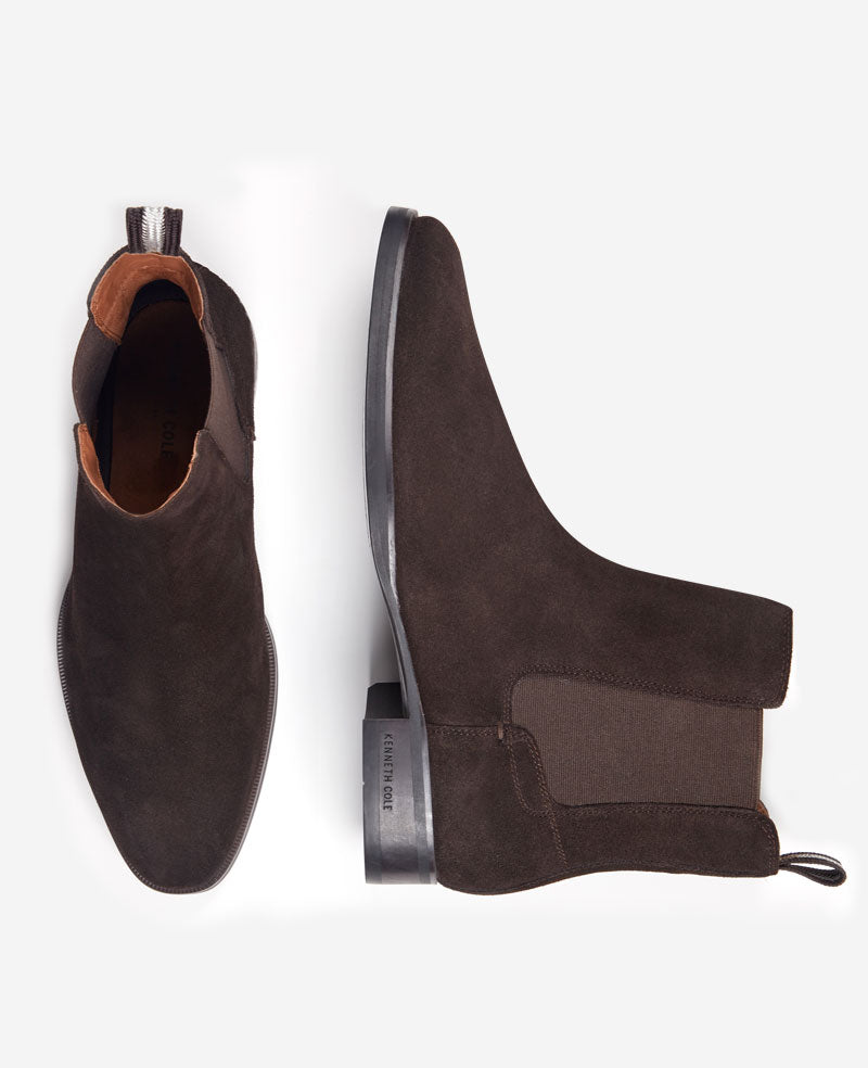 Kenneth Cole Reaction Shoes Raymond Suede Chelsea Boot stivaletti Mocha Suede in camoscio