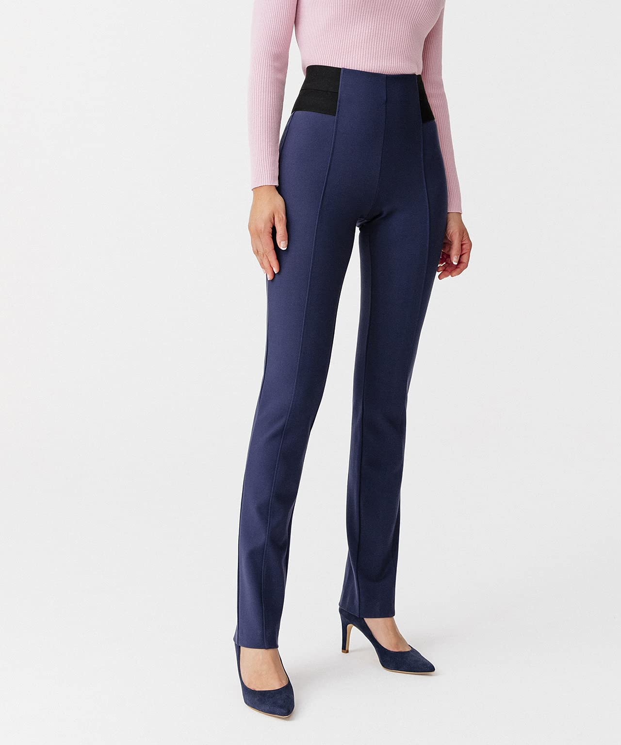 Damart Prêt-à-porter Pantaloni Maglia Milano Stretch Donna 56 grigio perla viscosa