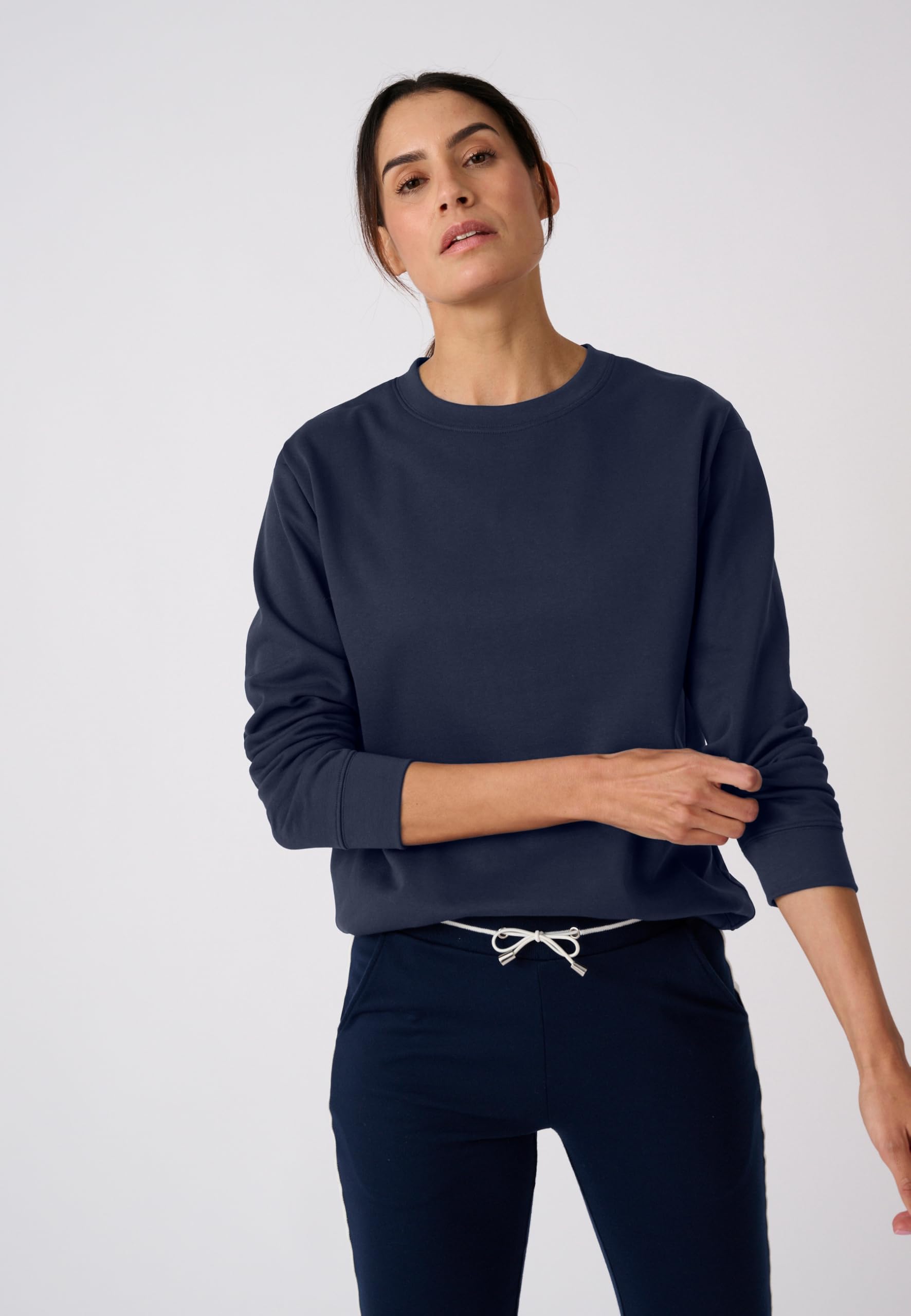 Damart Prêt-à-porter felpa donna 54-56 blu marino in pile