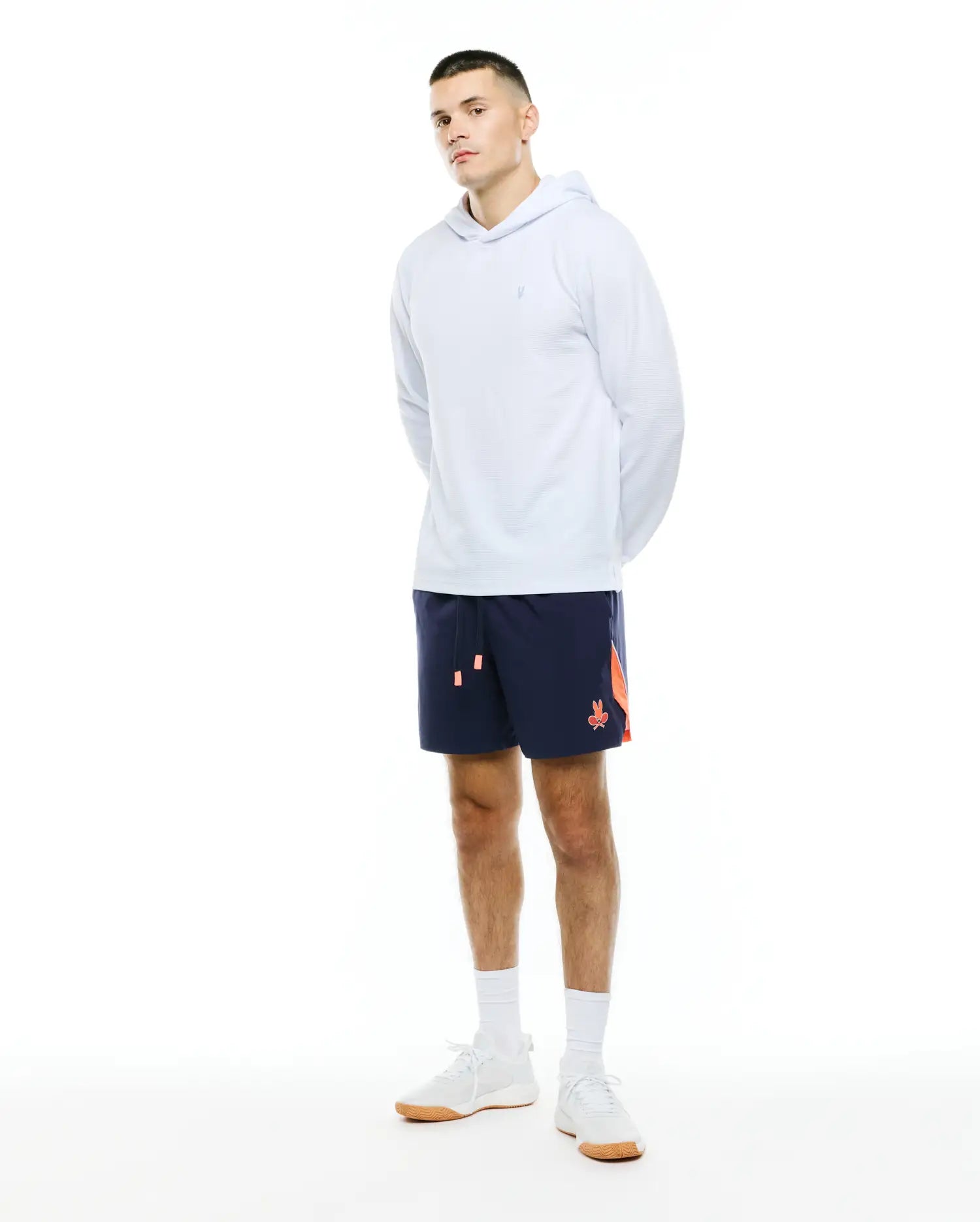 Psycho Bunny Men's Sweatshirts & Hoodies Tomas Waffle Hoodie felpa bianca